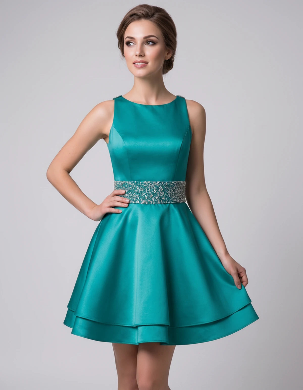 Caravelle Mini Dress — Peacock | SKU: SD-47782-peacock-2,SD-47782-peacock-4,SD-47782-peacock-6,SD-47782-peacock-8,SD-47782-peacock-10,SD-47782-peacock-12,SD-47782-peacock-14,SD-47782-peacock-14W,SD-47782-peacock-16,SD-47782-peacock-16W,SD-47782-peacock-18W,SD-47782-peacock-20W,SD-47782-peacock-22W,SD-47782-peacock-24W