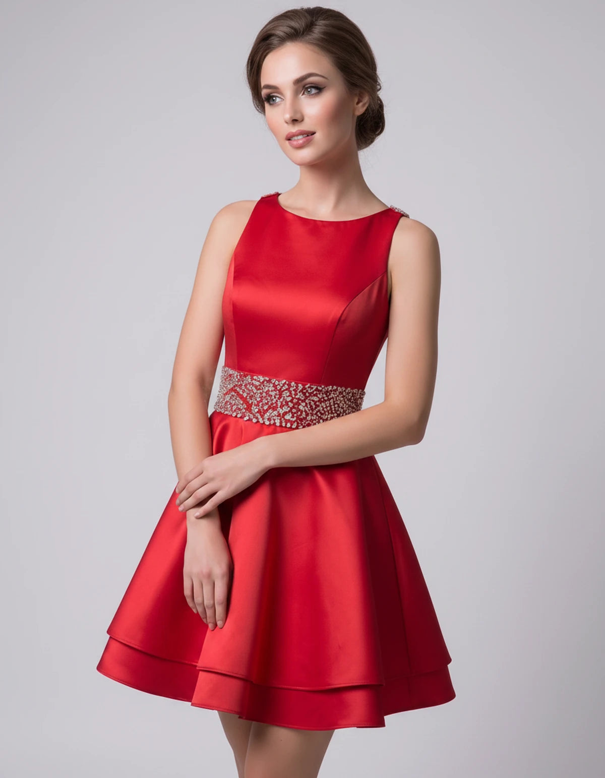Caravelle Mini Dress — Red | SKU: SD-47782-red-2,SD-47782-red-4,SD-47782-red-6,SD-47782-red-8,SD-47782-red-10,SD-47782-red-12,SD-47782-red-14,SD-47782-red-14W,SD-47782-red-16,SD-47782-red-16W,SD-47782-red-18W,SD-47782-red-20W,SD-47782-red-22W,SD-47782-red-24W