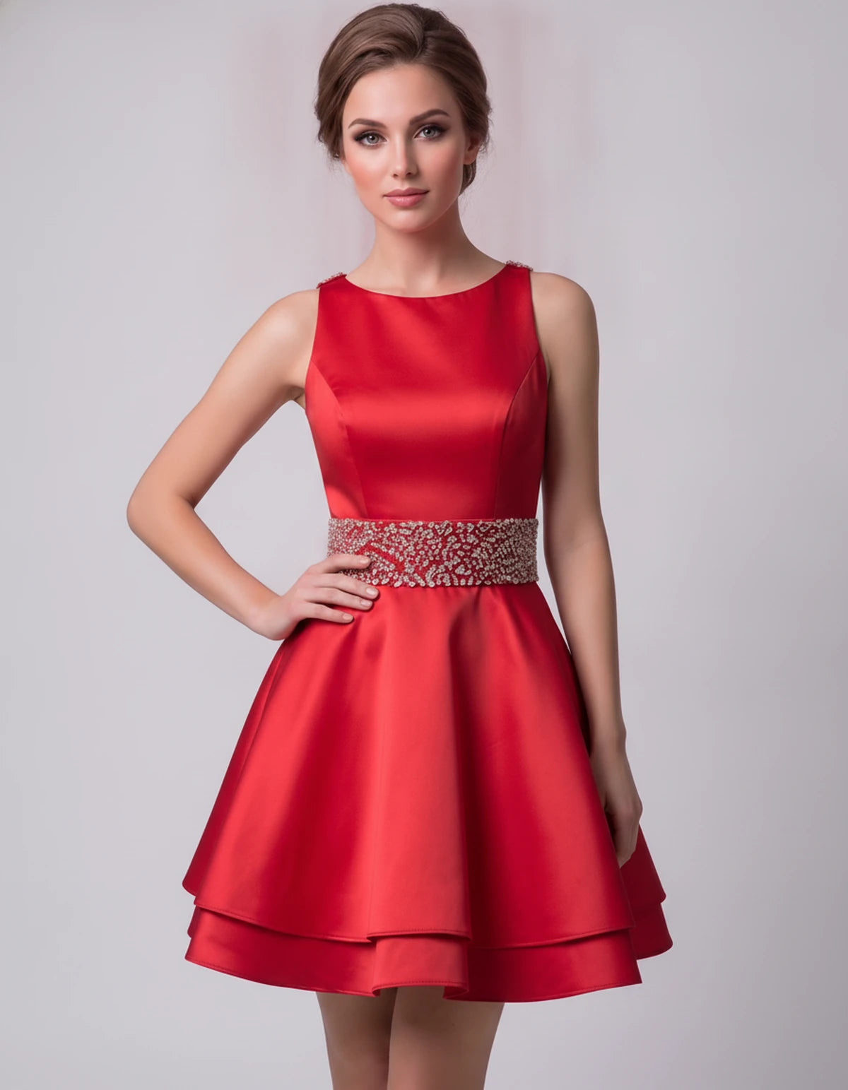 Caravelle Mini Dress — Red | SKU: SD-47782-red-2,SD-47782-red-4,SD-47782-red-6,SD-47782-red-8,SD-47782-red-10,SD-47782-red-12,SD-47782-red-14,SD-47782-red-14W,SD-47782-red-16,SD-47782-red-16W,SD-47782-red-18W,SD-47782-red-20W,SD-47782-red-22W,SD-47782-red-24W