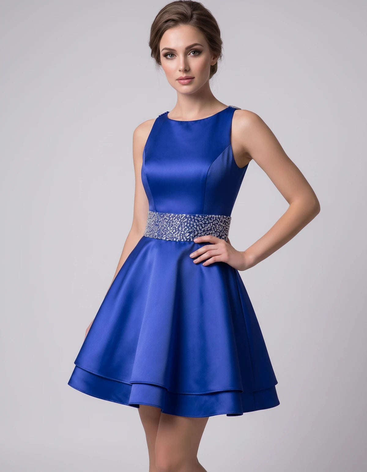 Caravelle Mini Dress — Royal Blue | SKU: SD-47782-royalblue-2,SD-47782-royalblue-4,SD-47782-royalblue-6,SD-47782-royalblue-8,SD-47782-royalblue-10,SD-47782-royalblue-12,SD-47782-royalblue-14,SD-47782-royalblue-14W,SD-47782-royalblue-16,SD-47782-royalblue-16W,SD-47782-royalblue-18W,SD-47782-royalblue-20W,SD-47782-royalblue-22W,SD-47782-royalblue-24W