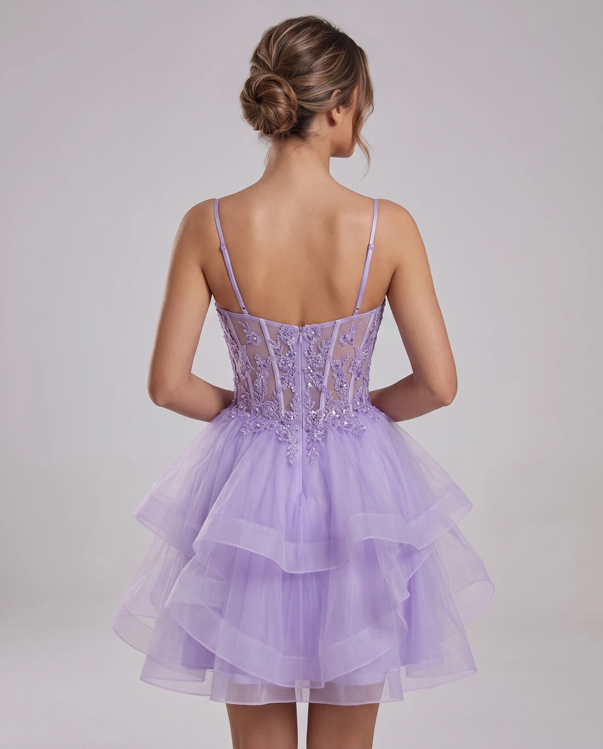 Carmela Mini Dress — Lavender | SKU: SD-66563-lavender-2,SD-66563-lavender-4,SD-66563-lavender-6,SD-66563-lavender-8,SD-66563-lavender-10,SD-66563-lavender-12,SD-66563-lavender-14,SD-66563-lavender-14W,SD-66563-lavender-16,SD-66563-lavender-16W,SD-66563-lavender-18W,SD-66563-lavender-20W,SD-66563-lavender-22W,SD-66563-lavender-24W