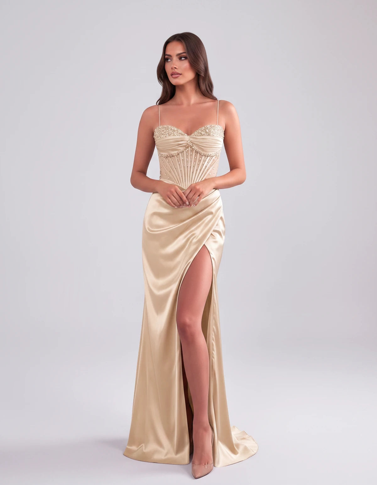 Cassia Maxi Dress — Champagne | SKU: SD-84941-champagne-2,SD-84941-champagne-4,SD-84941-champagne-6,SD-84941-champagne-8,SD-84941-champagne-10,SD-84941-champagne-12,SD-84941-champagne-14,SD-84941-champagne-14W,SD-84941-champagne-16,SD-84941-champagne-16W,SD-84941-champagne-18W,SD-84941-champagne-20W