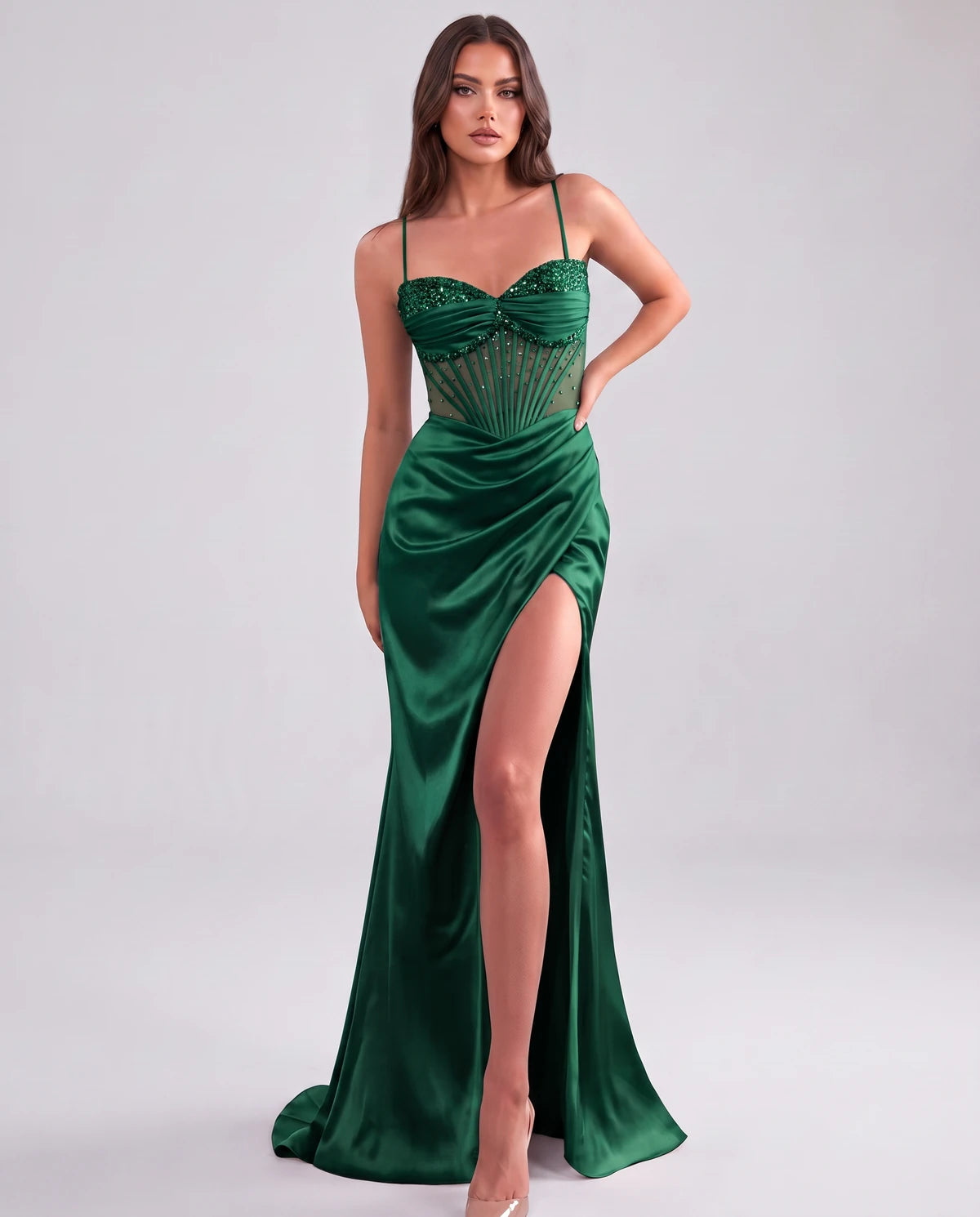 Cassia Maxi Dress — Emerald Green