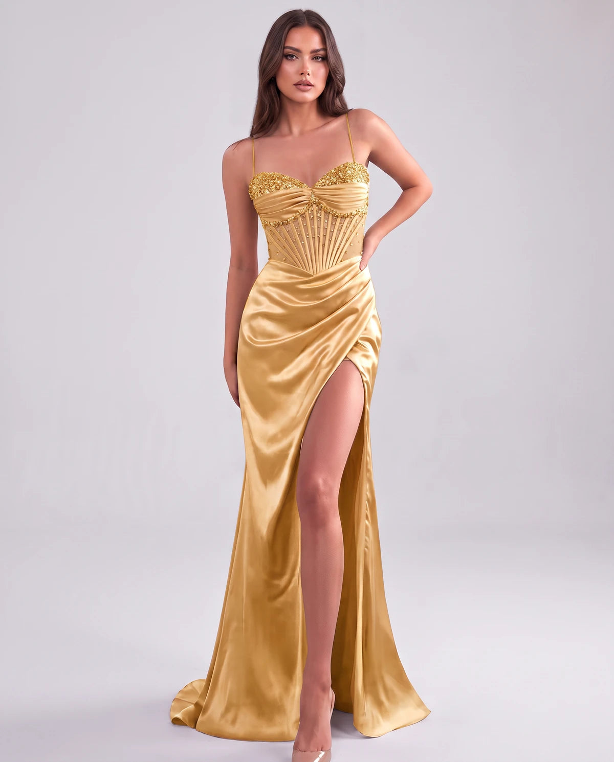 Cassia Maxi Dress — Gold