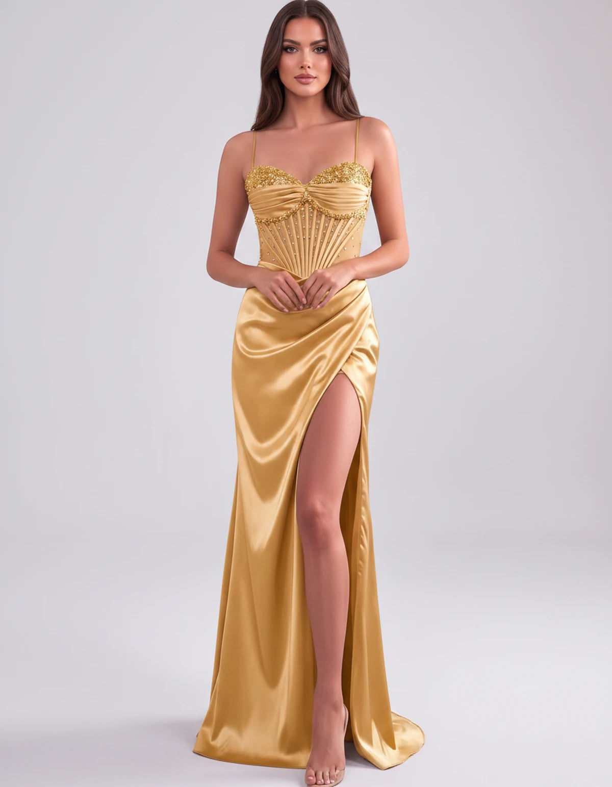 Cassia Maxi Dress — Gold | SKU: SD-84941-gold-2,SD-84941-gold-4,SD-84941-gold-6,SD-84941-gold-8,SD-84941-gold-10,SD-84941-gold-12,SD-84941-gold-14,SD-84941-gold-14W,SD-84941-gold-16,SD-84941-gold-16W,SD-84941-gold-18W,SD-84941-gold-20W