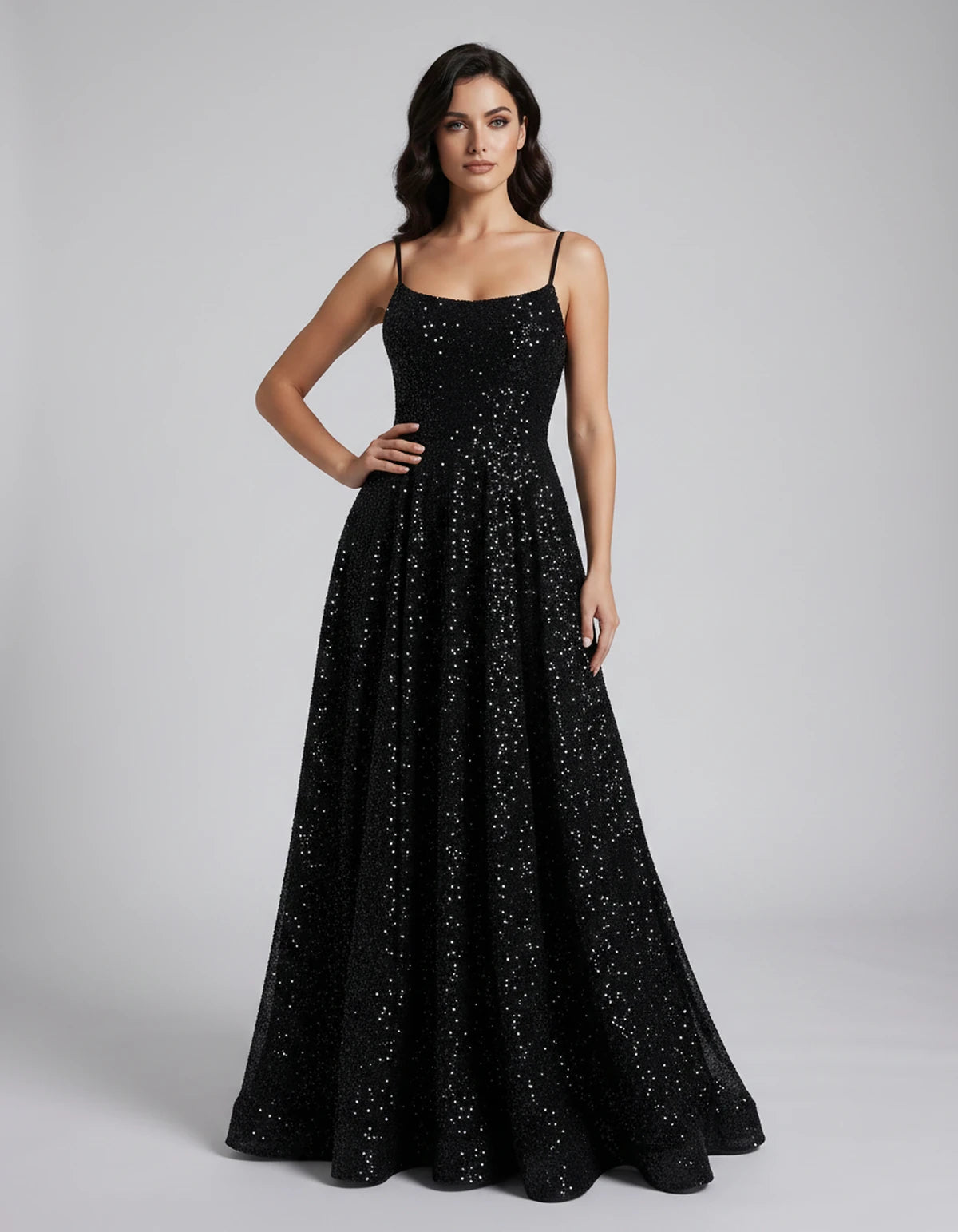 Castellane Maxi Dress — Black | SKU: SD-84581-black-2,SD-84581-black-4,SD-84581-black-6,SD-84581-black-8,SD-84581-black-10,SD-84581-black-12,SD-84581-black-14,SD-84581-black-16,SD-84581-black-16W,SD-84581-black-18W,SD-84581-black-20W,SD-84581-black-22W