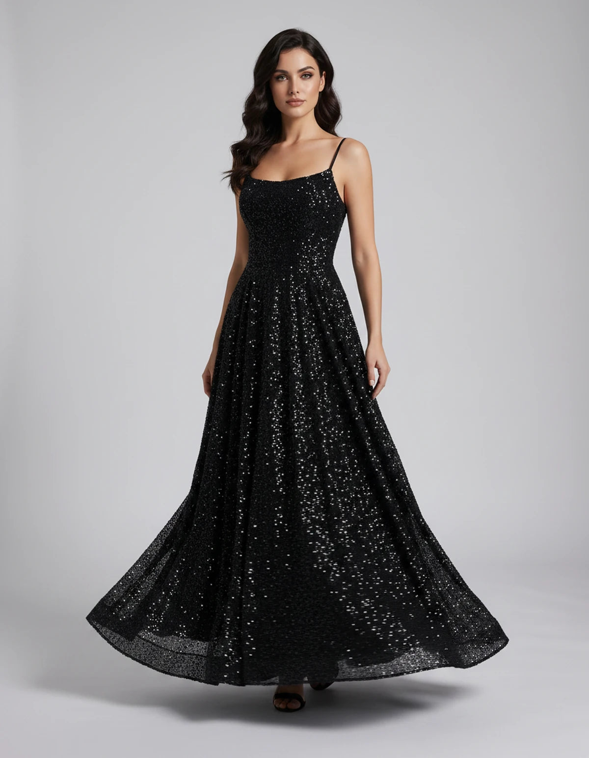 Castellane Maxi Dress — Black | SKU: SD-84581-black-2,SD-84581-black-4,SD-84581-black-6,SD-84581-black-8,SD-84581-black-10,SD-84581-black-12,SD-84581-black-14,SD-84581-black-16,SD-84581-black-16W,SD-84581-black-18W,SD-84581-black-20W,SD-84581-black-22W