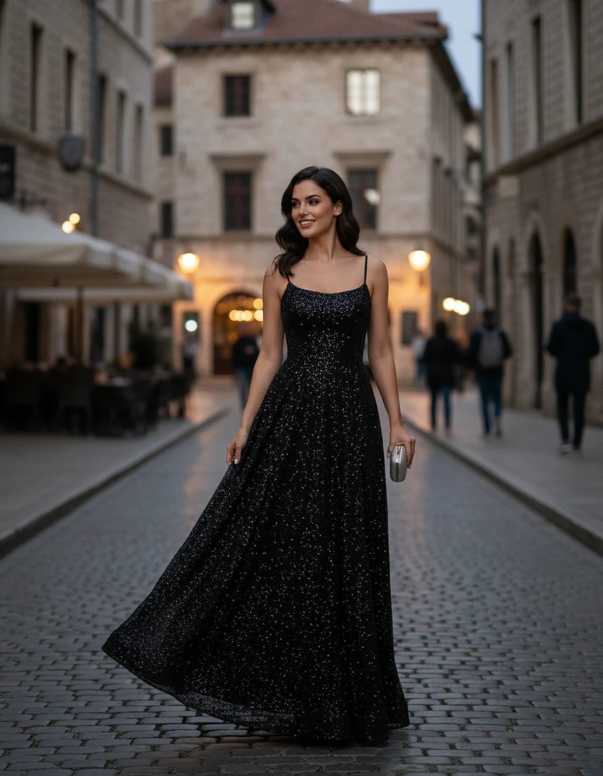 Castellane Maxi Dress — Black | SKU: SD-84581-black-2,SD-84581-black-4,SD-84581-black-6,SD-84581-black-8,SD-84581-black-10,SD-84581-black-12,SD-84581-black-14,SD-84581-black-16,SD-84581-black-16W,SD-84581-black-18W,SD-84581-black-20W,SD-84581-black-22W