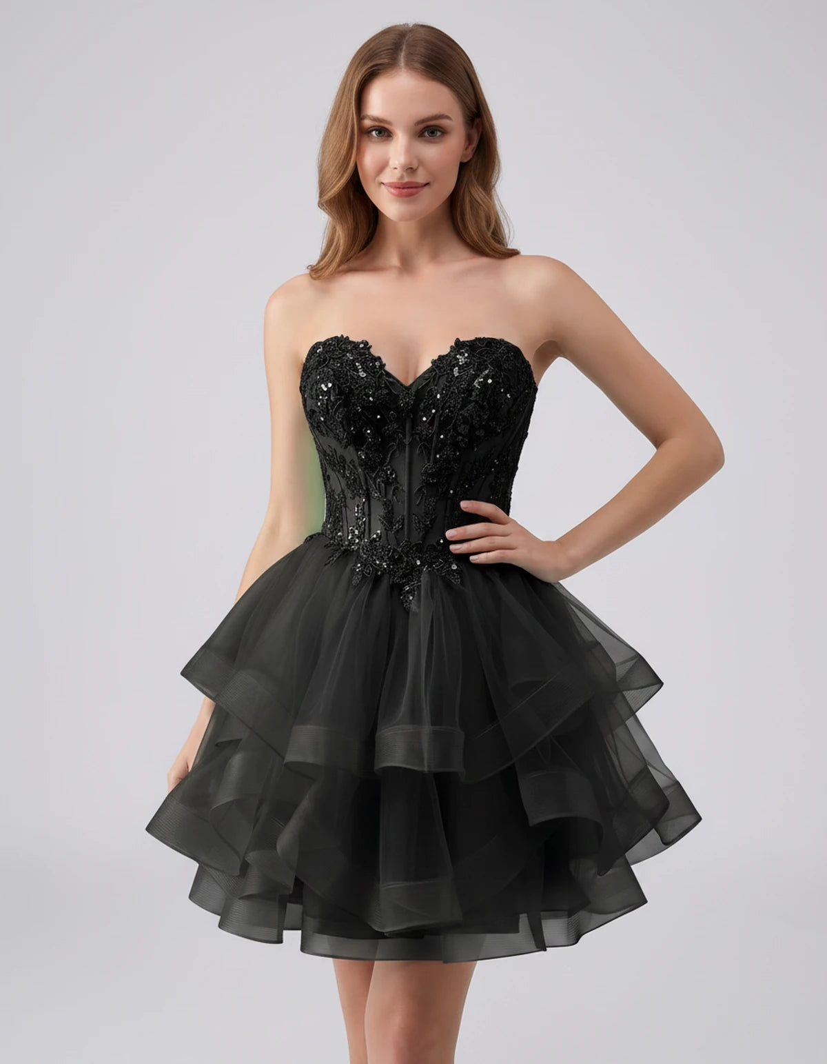 Cerelia Midi Dresses — Black | SKU: SD-73258-black-2,SD-73258-black-4,SD-73258-black-6,SD-73258-black-8,SD-73258-black-10,SD-73258-black-12,SD-73258-black-14,SD-73258-black-14W,SD-73258-black-16,SD-73258-black-16W,SD-73258-black-18W,SD-73258-black-20W