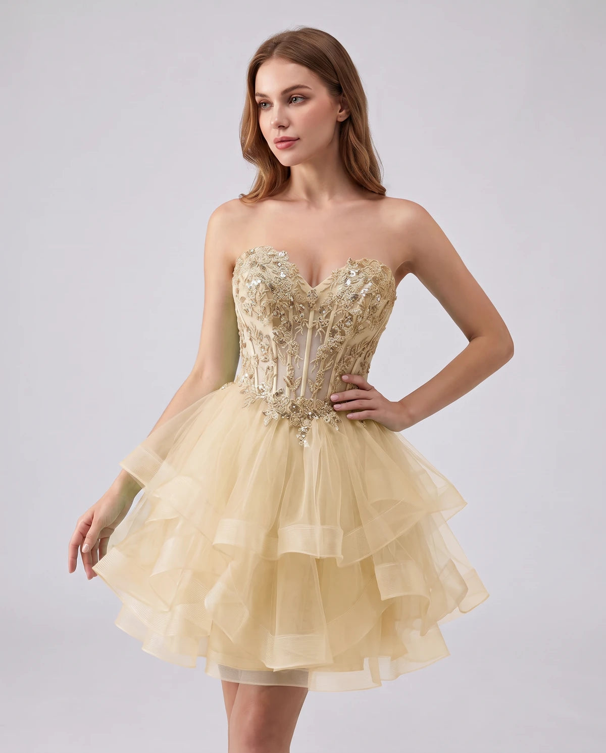 Cerelia Midi Dresses — Champagne