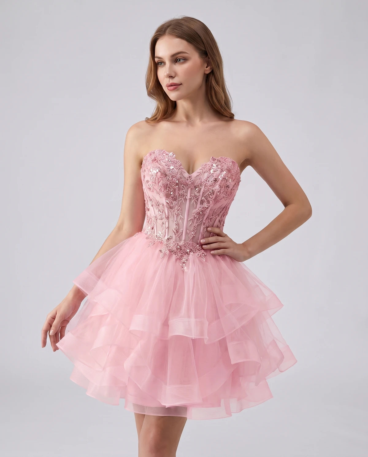 Cerelia Midi Dresses — Light Pink
