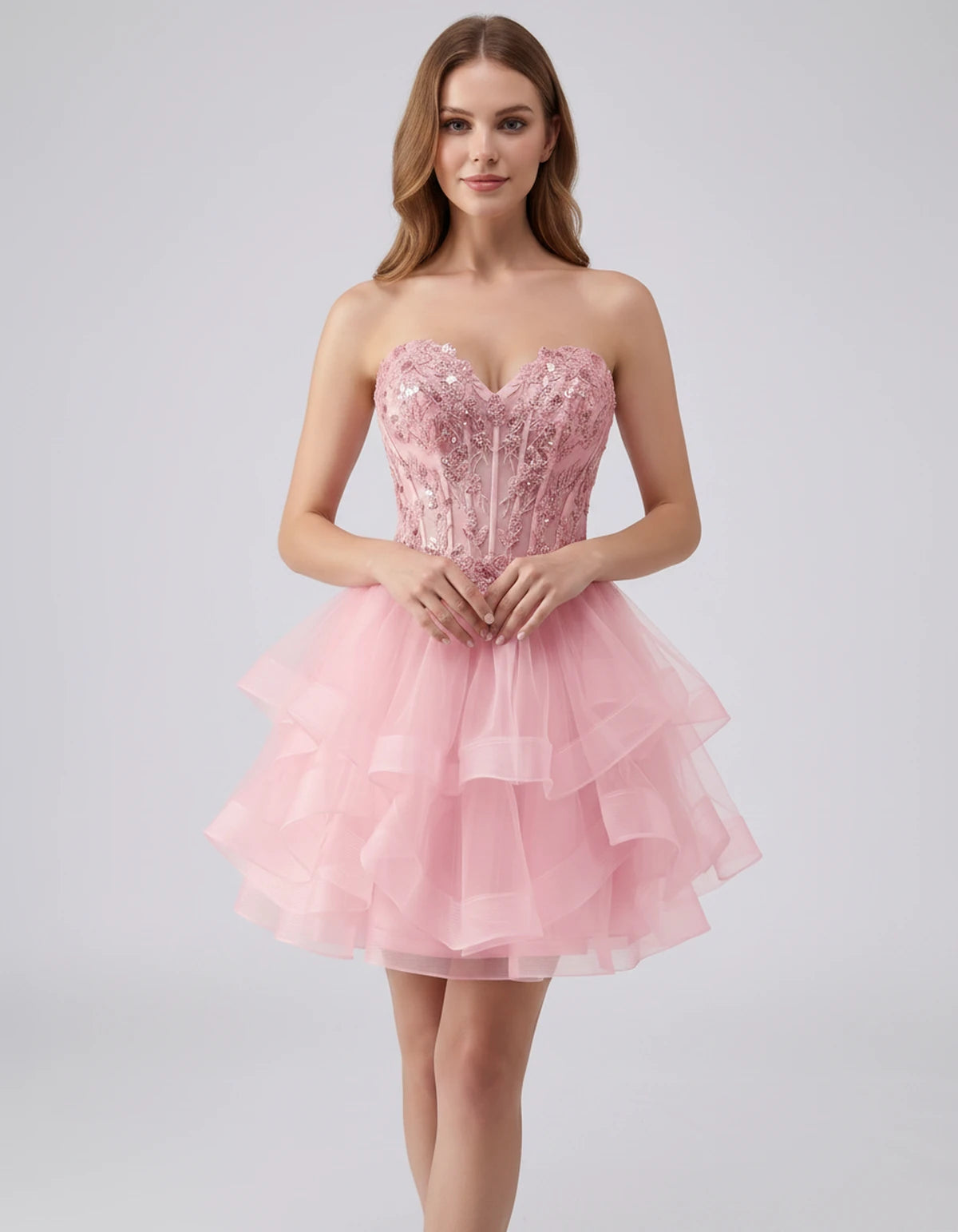 Cerelia Midi Dresses — Light Pink | SKU: SD-73258-lightpink-2,SD-73258-lightpink-4,SD-73258-lightpink-6,SD-73258-lightpink-8,SD-73258-lightpink-10,SD-73258-lightpink-12,SD-73258-lightpink-14,SD-73258-lightpink-14W,SD-73258-lightpink-16,SD-73258-lightpink-16W,SD-73258-lightpink-18W,SD-73258-lightpink-20W