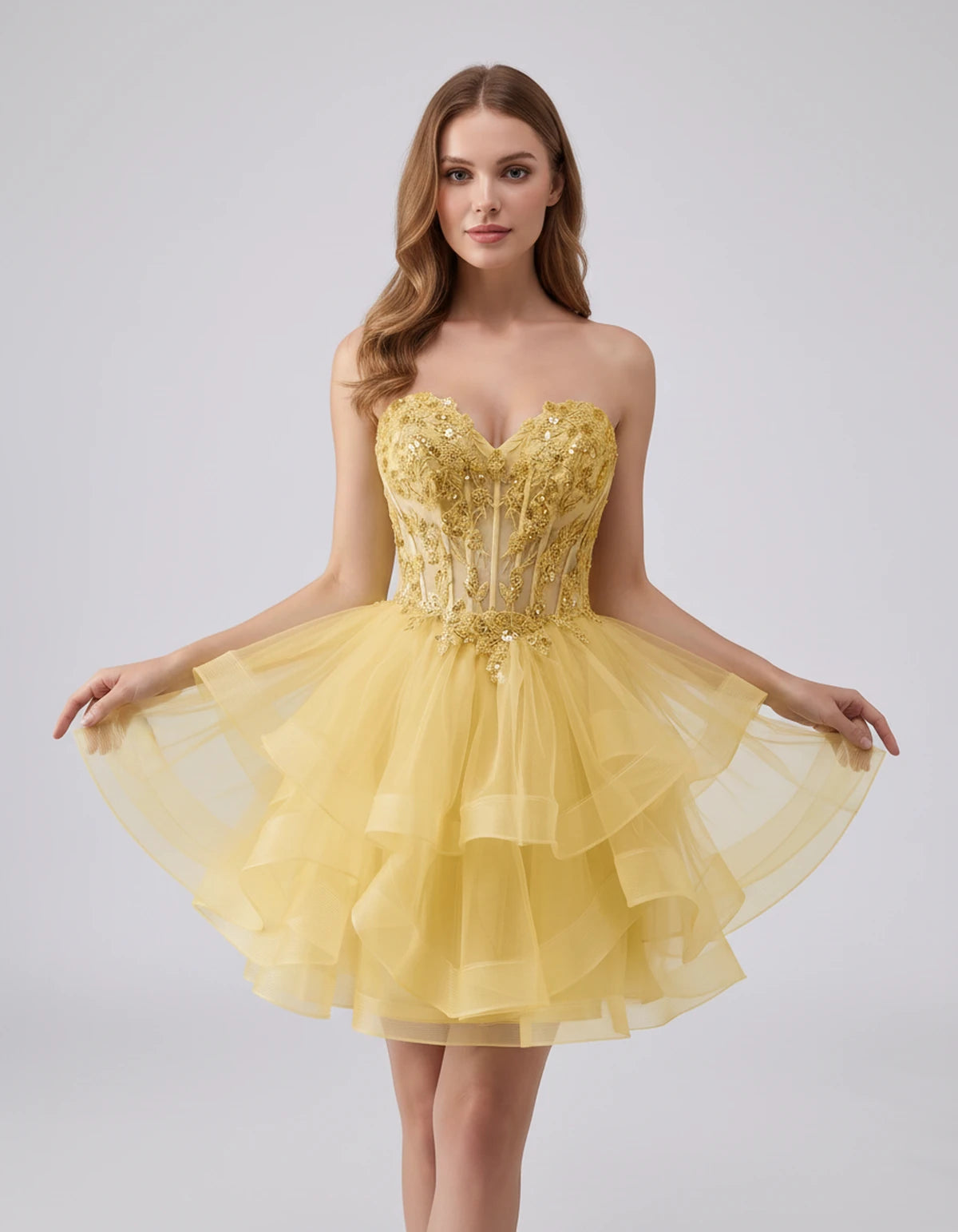 Cerelia Midi Dresses — Light Yellow | SKU: SD-73258-lightyellow-2,SD-73258-lightyellow-4,SD-73258-lightyellow-6,SD-73258-lightyellow-8,SD-73258-lightyellow-10,SD-73258-lightyellow-12,SD-73258-lightyellow-14,SD-73258-lightyellow-14W,SD-73258-lightyellow-16,SD-73258-lightyellow-16W,SD-73258-lightyellow-18W,SD-73258-lightyellow-20W