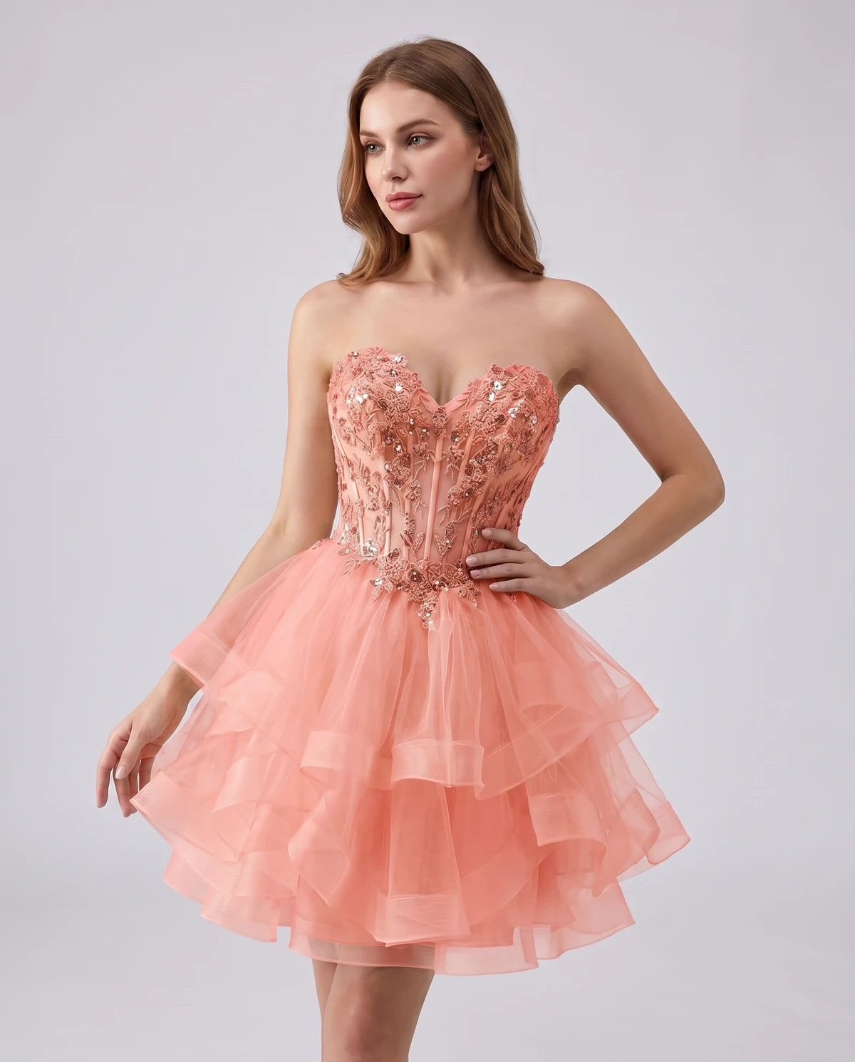 Cerelia Midi Dresses — Peach