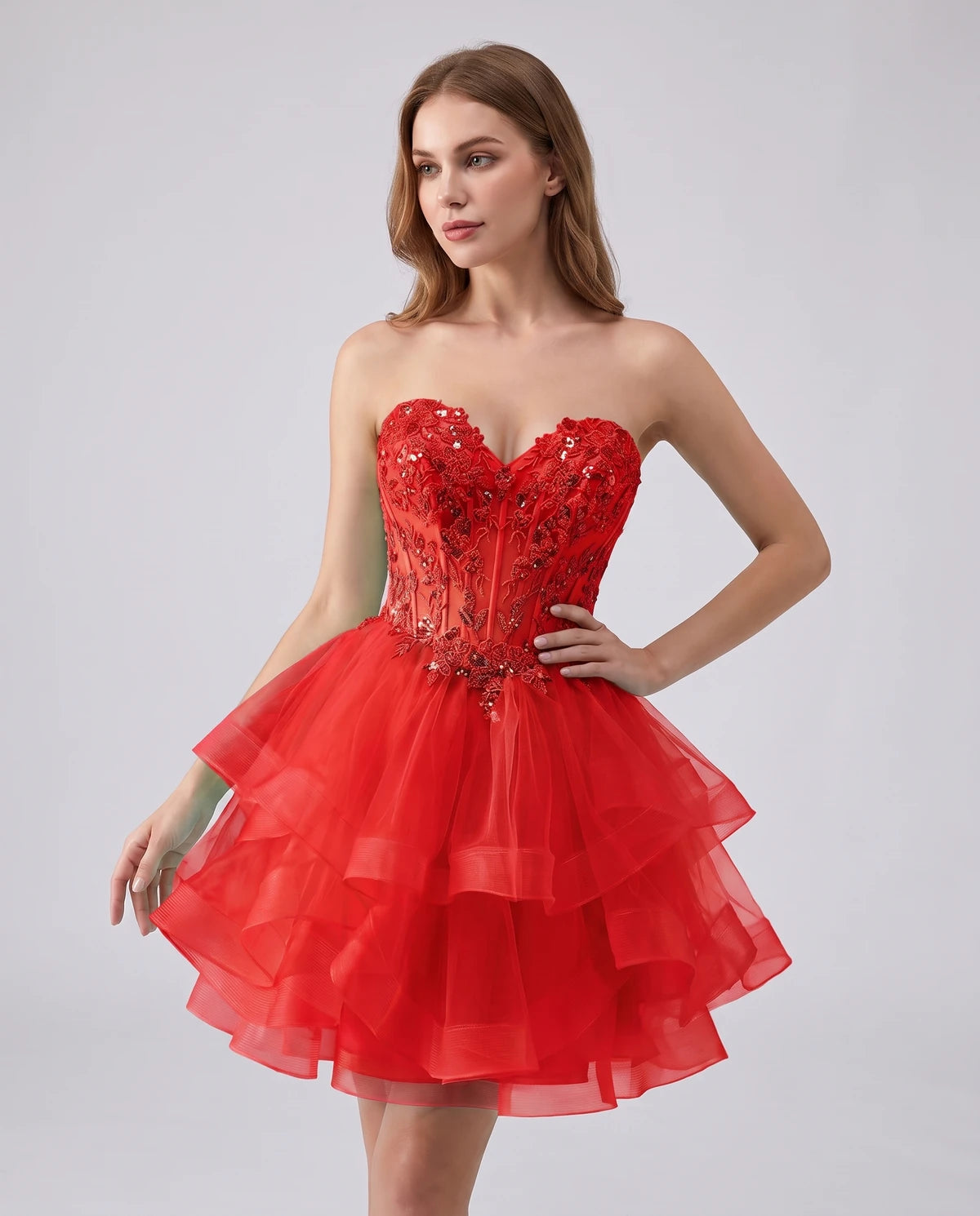 Cerelia Midi Dresses — Red