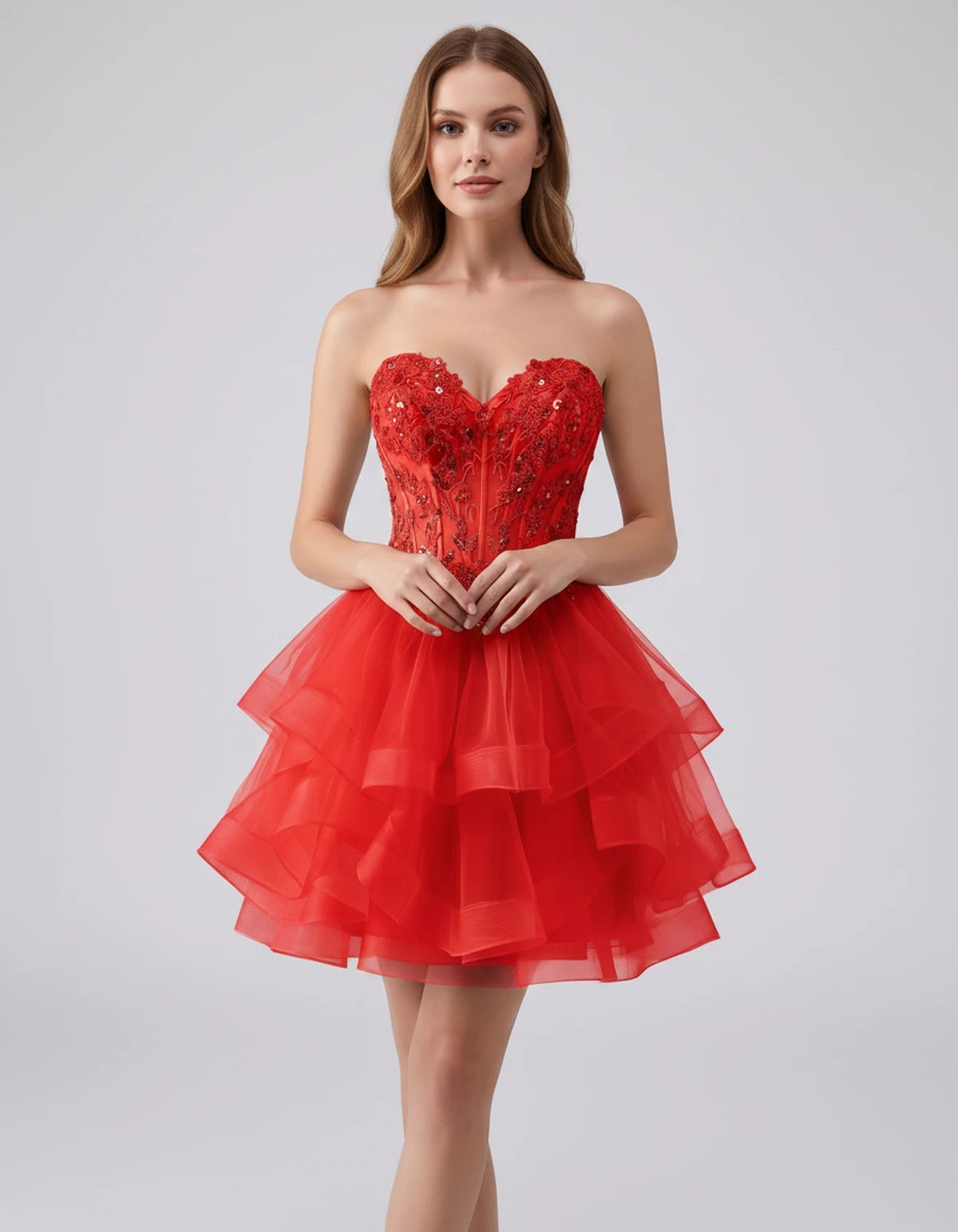 Cerelia Midi Dresses — Red | SKU: SD-73258-red-2,SD-73258-red-4,SD-73258-red-6,SD-73258-red-8,SD-73258-red-10,SD-73258-red-12,SD-73258-red-14,SD-73258-red-14W,SD-73258-red-16,SD-73258-red-16W,SD-73258-red-18W,SD-73258-red-20W
