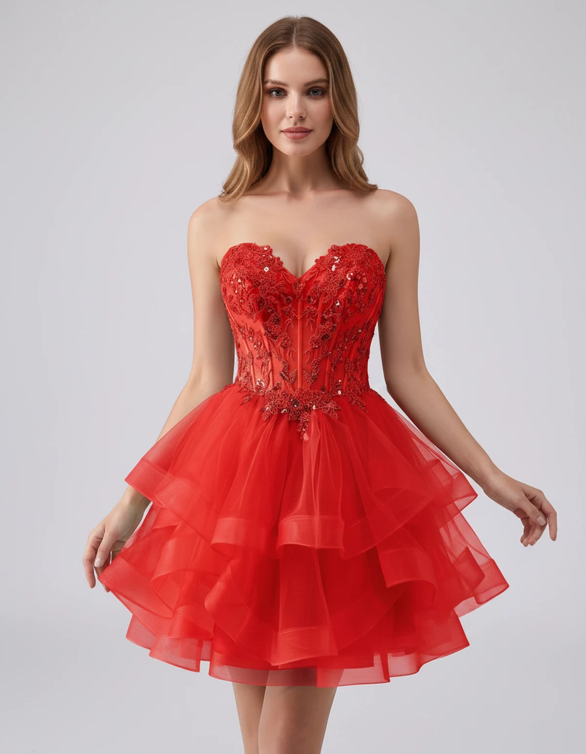 Cerelia Midi Dresses — Red | SKU: SD-73258-red-2,SD-73258-red-4,SD-73258-red-6,SD-73258-red-8,SD-73258-red-10,SD-73258-red-12,SD-73258-red-14,SD-73258-red-14W,SD-73258-red-16,SD-73258-red-16W,SD-73258-red-18W,SD-73258-red-20W