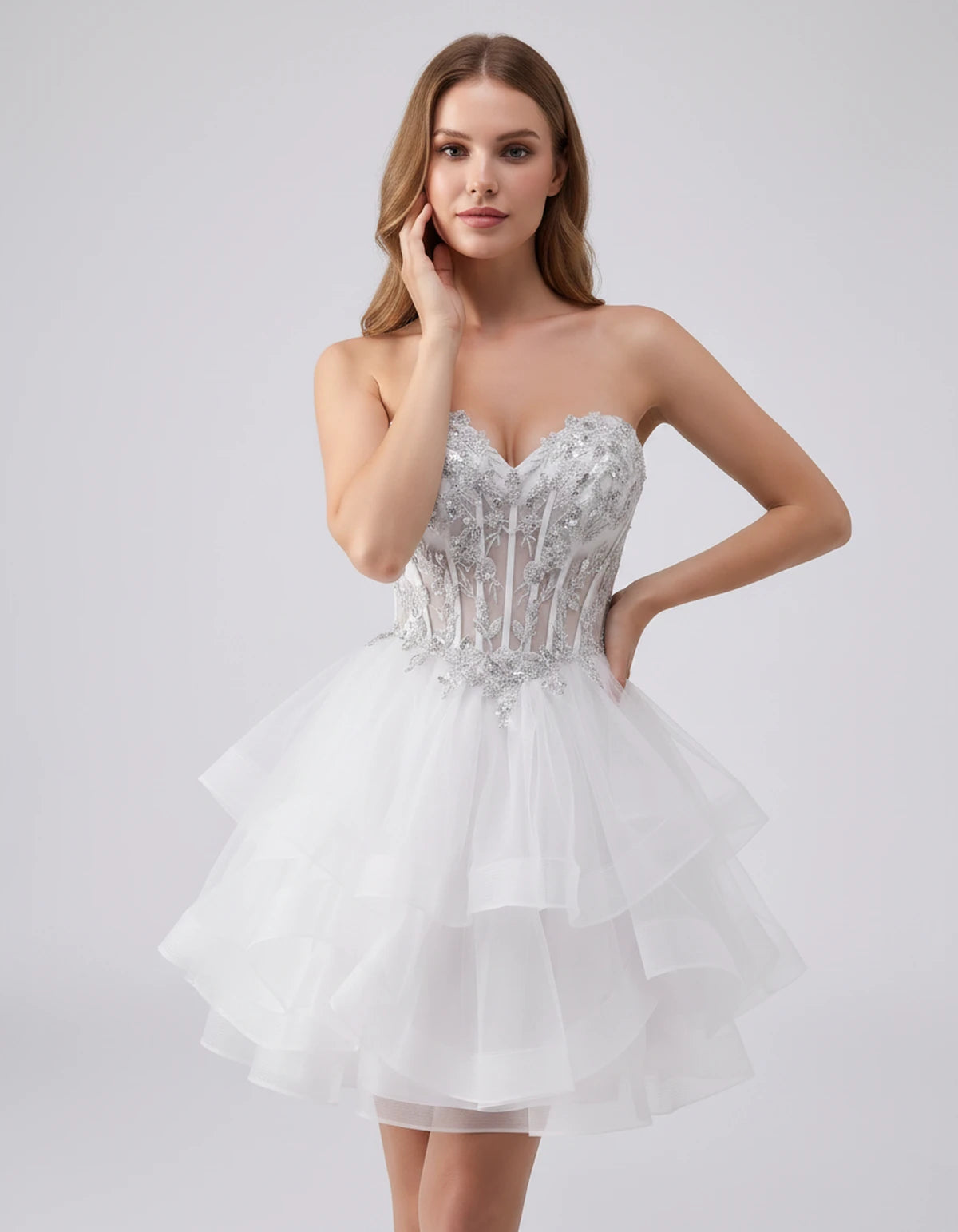 Cerelia Midi Dresses — White | SKU: SD-73258-white-2,SD-73258-white-4,SD-73258-white-6,SD-73258-white-8,SD-73258-white-10,SD-73258-white-12,SD-73258-white-14,SD-73258-white-14W,SD-73258-white-16,SD-73258-white-16W,SD-73258-white-18W,SD-73258-white-20W