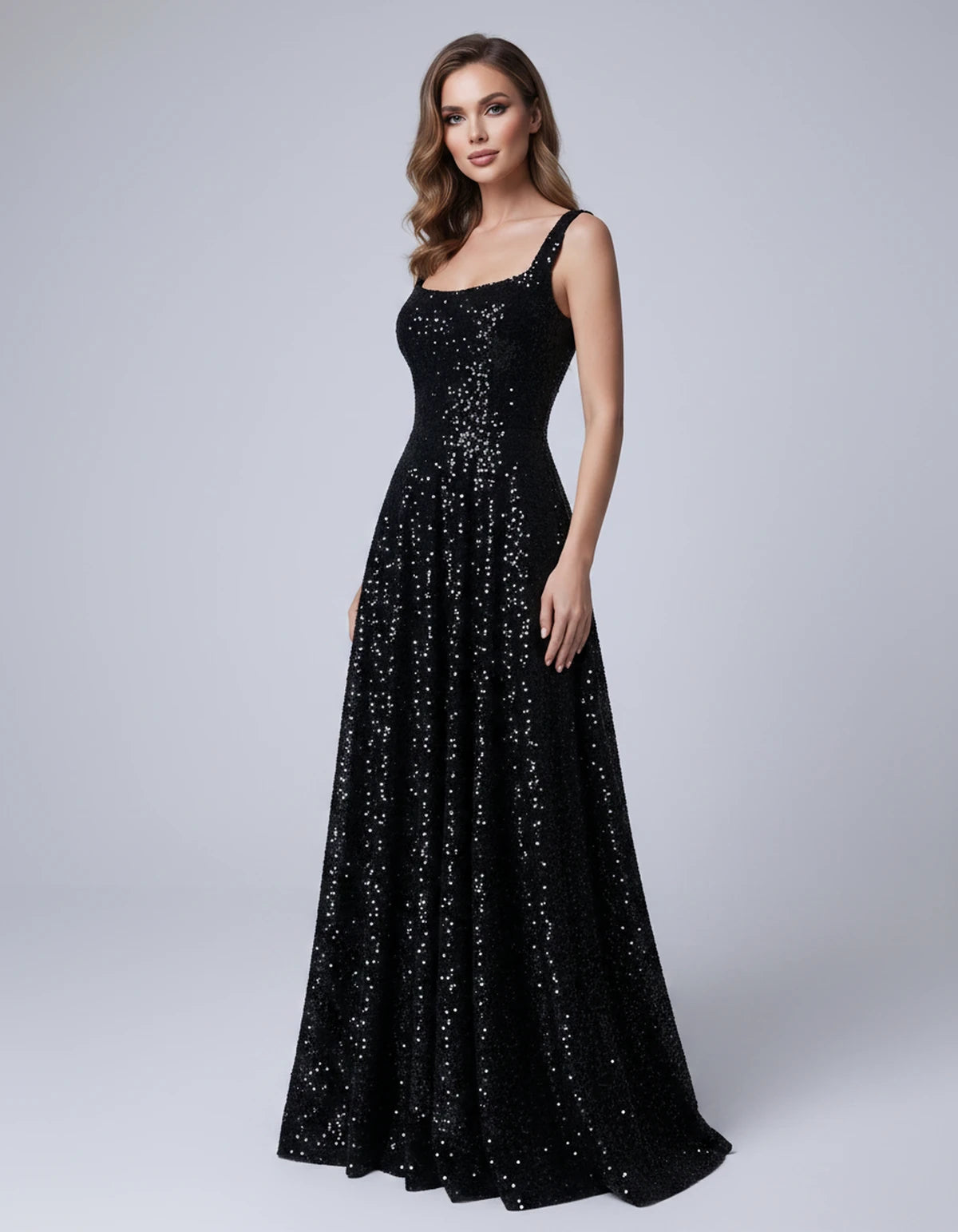 Cerise Maxi Dress — Black | SKU: SD-37869-black-2,SD-37869-black-4,SD-37869-black-6,SD-37869-black-8,SD-37869-black-10,SD-37869-black-12,SD-37869-black-14,SD-37869-black-16,SD-37869-black-16W,SD-37869-black-18W,SD-37869-black-20W