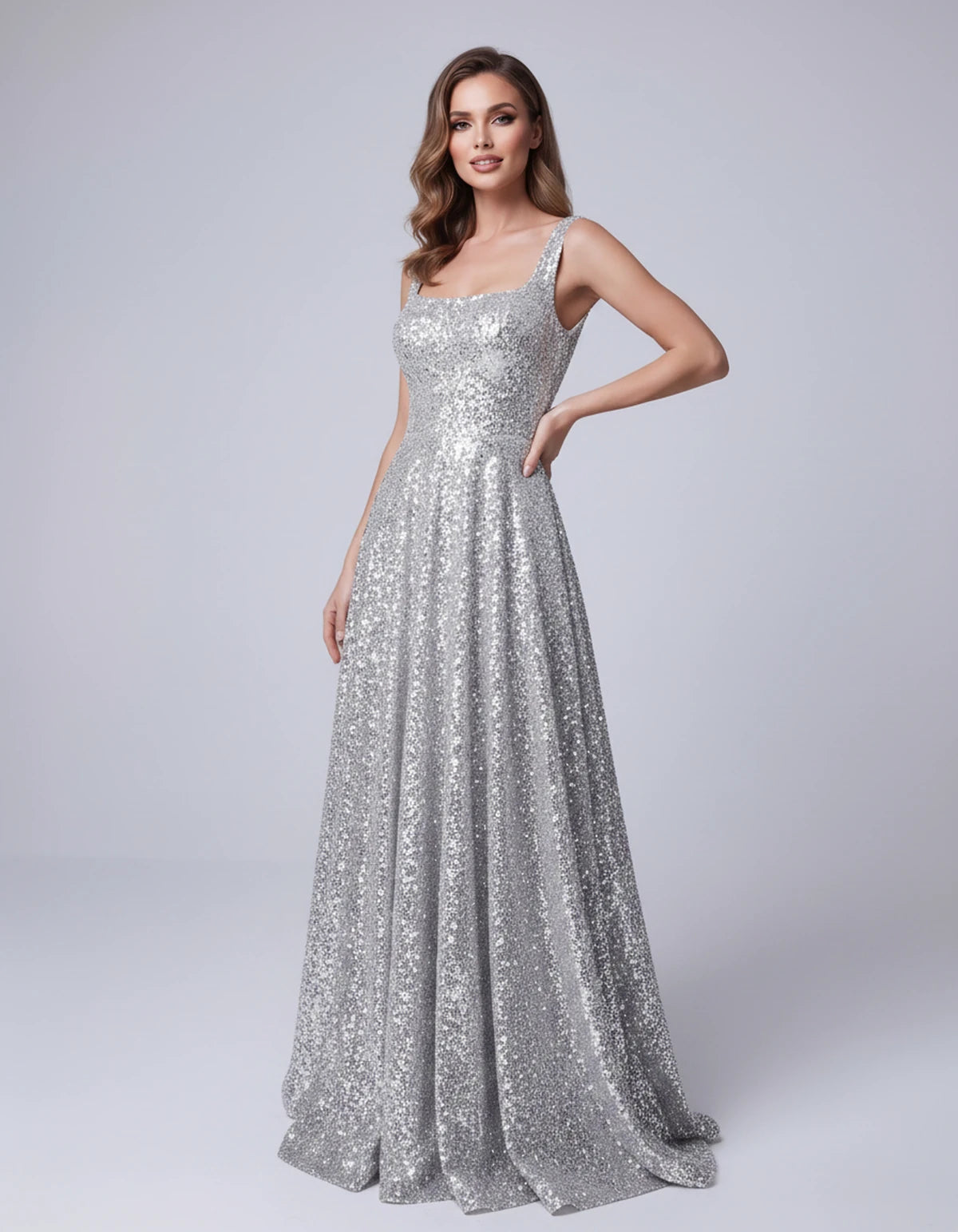 Cerise Maxi Dress — Silver | SKU: SD-37869-silver-2,SD-37869-silver-4,SD-37869-silver-6,SD-37869-silver-8,SD-37869-silver-10,SD-37869-silver-12,SD-37869-silver-14,SD-37869-silver-16,SD-37869-silver-16W,SD-37869-silver-18W,SD-37869-silver-20W