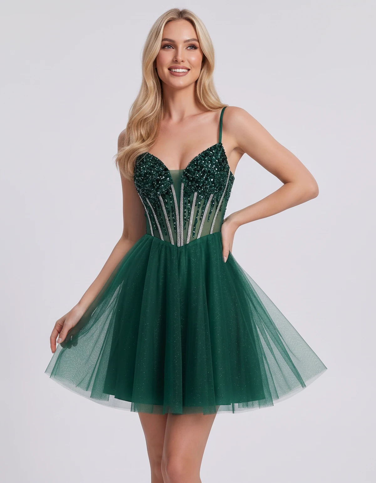 Charlise Mini Dress — Emerald Green | SKU: SD-81155-emeraldgreen-2,SD-81155-emeraldgreen-4,SD-81155-emeraldgreen-6,SD-81155-emeraldgreen-8,SD-81155-emeraldgreen-10,SD-81155-emeraldgreen-12,SD-81155-emeraldgreen-14,SD-81155-emeraldgreen-16,SD-81155-emeraldgreen-16W,SD-81155-emeraldgreen-18W,SD-81155-emeraldgreen-20W,SD-81155-emeraldgreen-22W