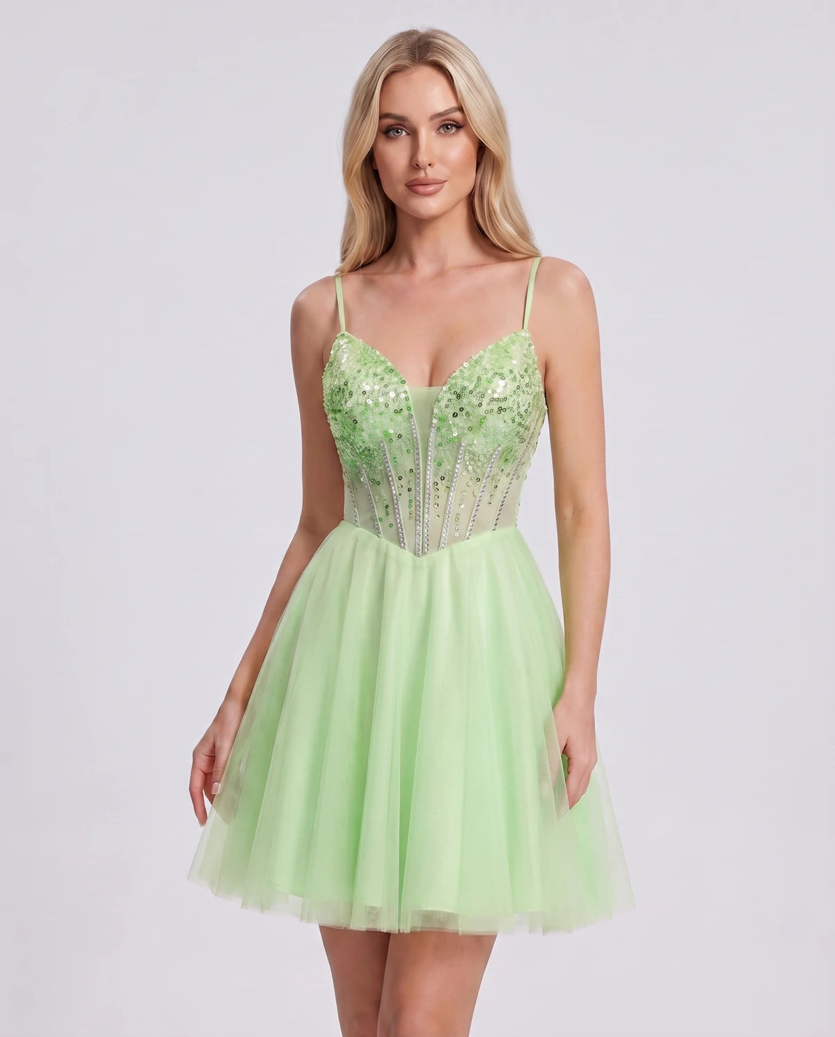 Charlise Mini Dress — Mint
