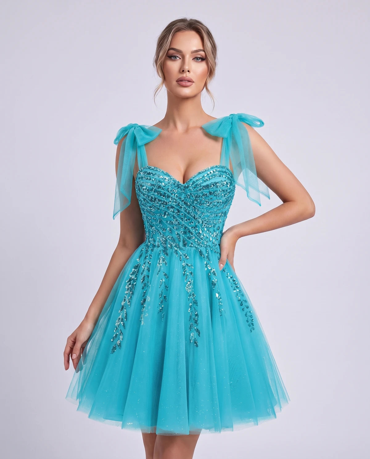 Coralie Midi Dresses — Aqua