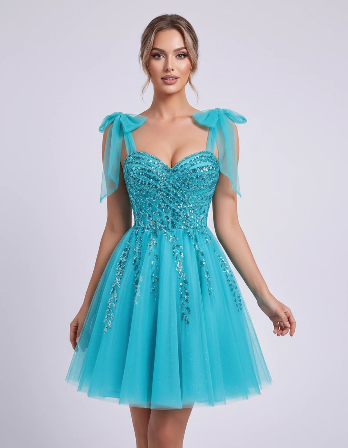 Coralie Midi Dresses — Aqua | SKU: SD-67209-aqua-2,SD-67209-aqua-4,SD-67209-aqua-6,SD-67209-aqua-8,SD-67209-aqua-10,SD-67209-aqua-12,SD-67209-aqua-14,SD-67209-aqua-14W,SD-67209-aqua-16,SD-67209-aqua-16W,SD-67209-aqua-18W,SD-67209-aqua-20W