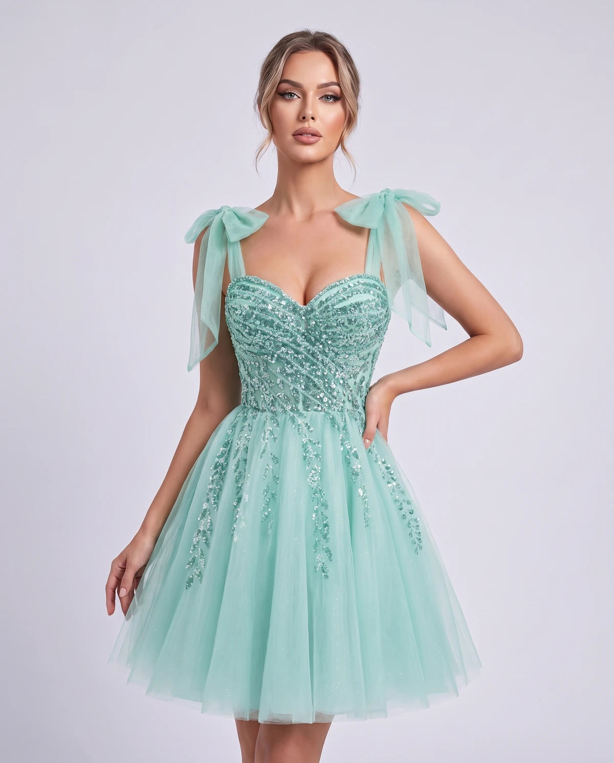 Coralie Midi Dresses — Ice Blue