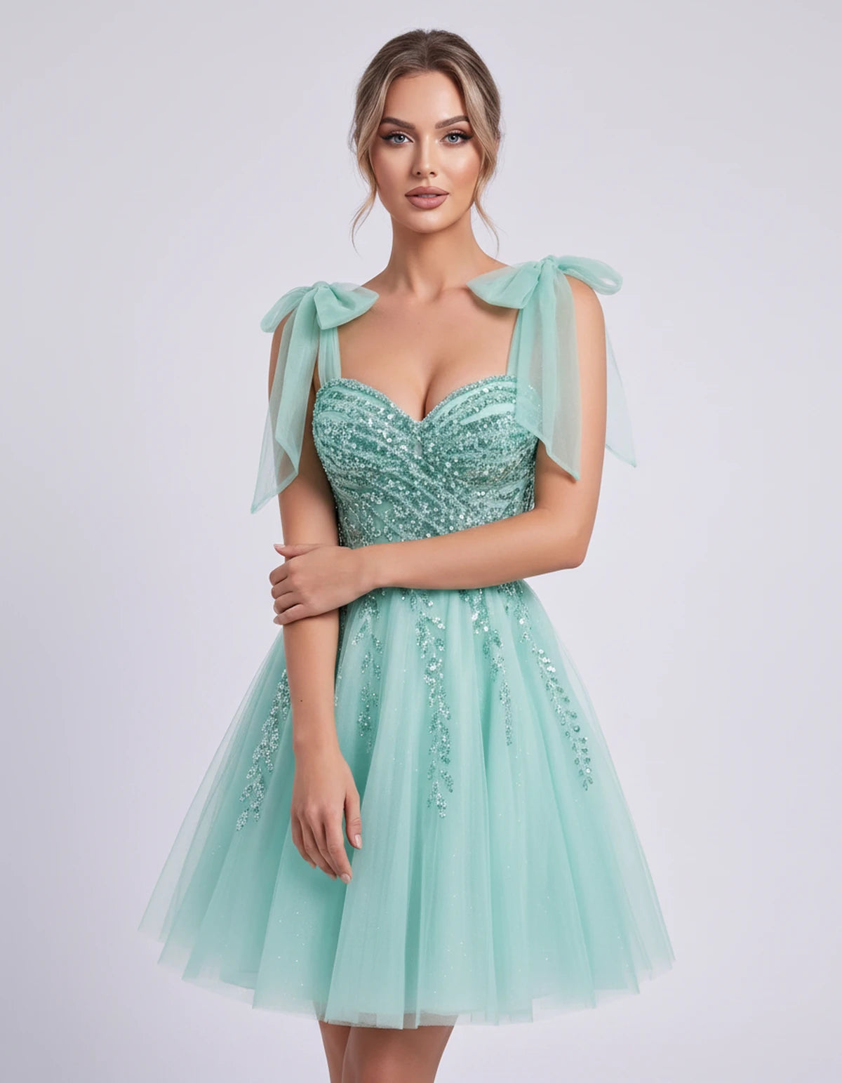 Coralie Midi Dresses — Ice Blue | SKU: SD-67209-iceblue-2,SD-67209-iceblue-4,SD-67209-iceblue-6,SD-67209-iceblue-8,SD-67209-iceblue-10,SD-67209-iceblue-12,SD-67209-iceblue-14,SD-67209-iceblue-14W,SD-67209-iceblue-16,SD-67209-iceblue-16W,SD-67209-iceblue-18W,SD-67209-iceblue-20W