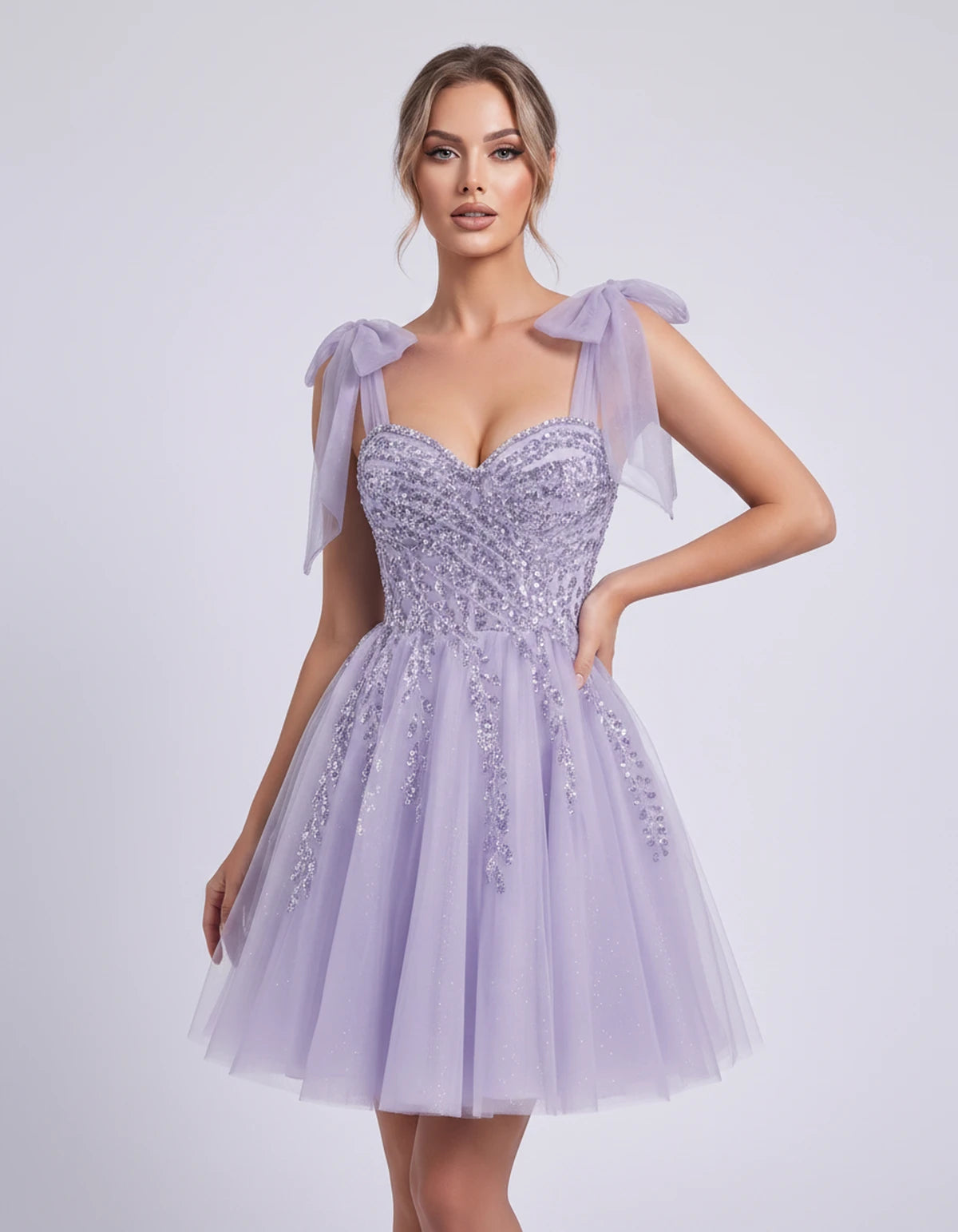 Coralie Midi Dresses — Lavender | SKU: SD-67209-lavender-2,SD-67209-lavender-4,SD-67209-lavender-6,SD-67209-lavender-8,SD-67209-lavender-10,SD-67209-lavender-12,SD-67209-lavender-14,SD-67209-lavender-14W,SD-67209-lavender-16,SD-67209-lavender-16W,SD-67209-lavender-18W,SD-67209-lavender-20W