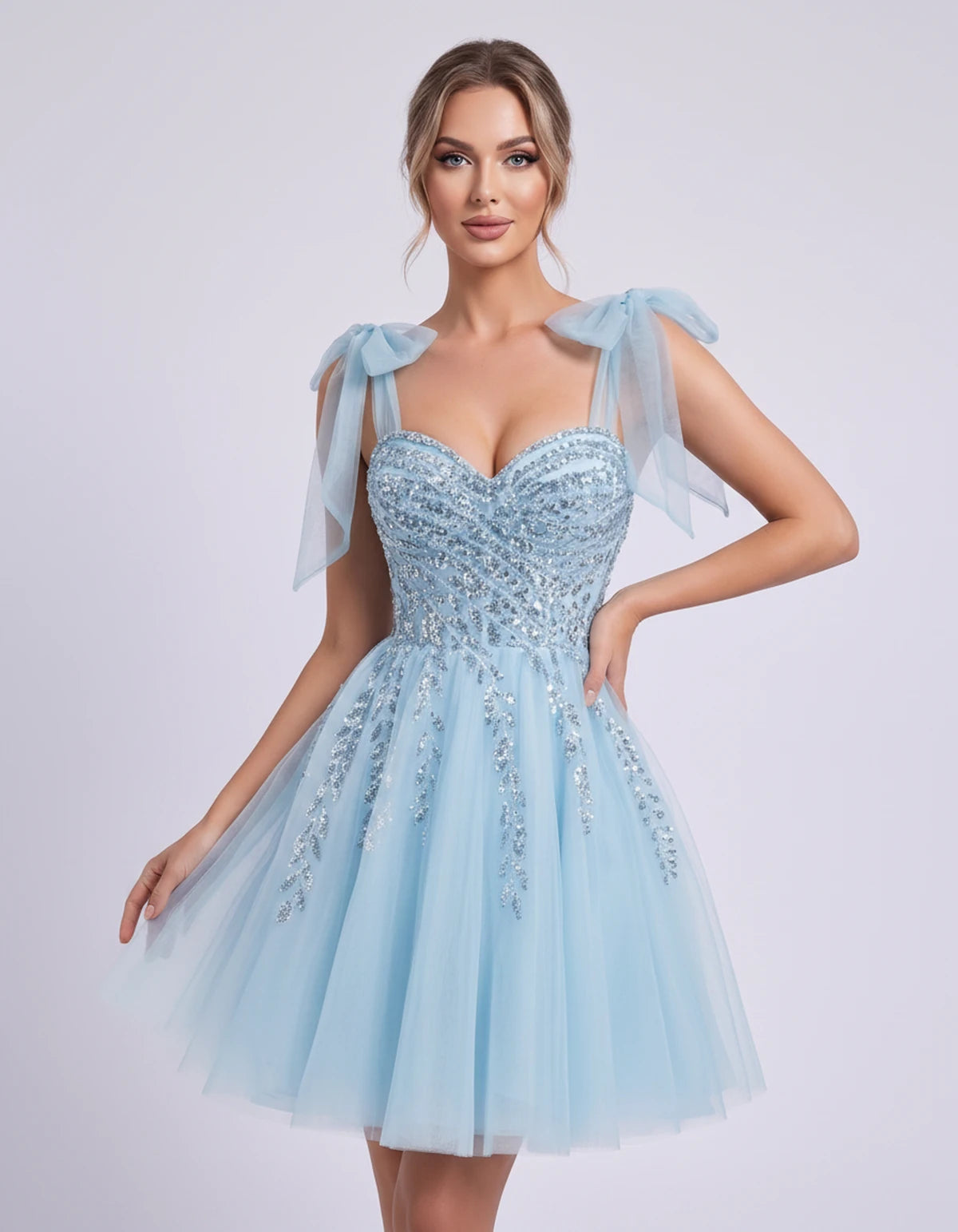 Coralie Midi Dresses — Light Blue | SKU: SD-67209-lightblue-2,SD-67209-lightblue-4,SD-67209-lightblue-6,SD-67209-lightblue-8,SD-67209-lightblue-10,SD-67209-lightblue-12,SD-67209-lightblue-14,SD-67209-lightblue-14W,SD-67209-lightblue-16,SD-67209-lightblue-16W,SD-67209-lightblue-18W,SD-67209-lightblue-20W