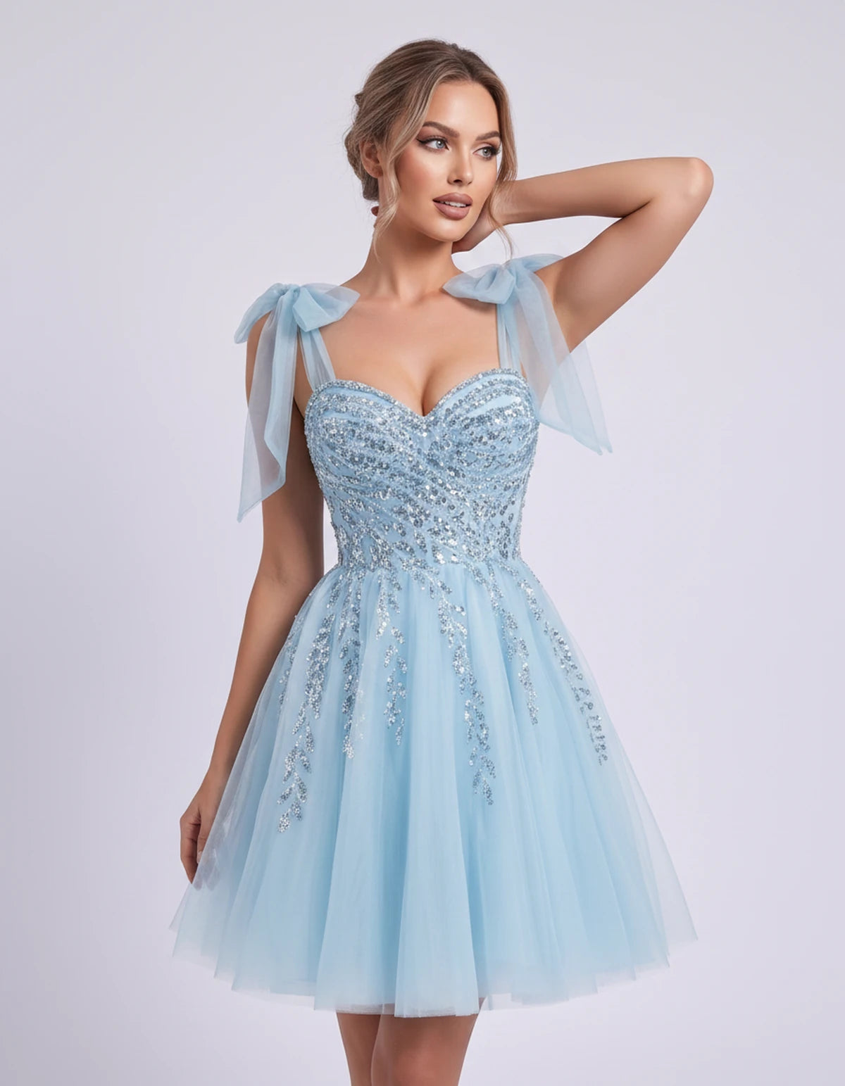 Coralie Midi Dresses — Light Blue | SKU: SD-67209-lightblue-2,SD-67209-lightblue-4,SD-67209-lightblue-6,SD-67209-lightblue-8,SD-67209-lightblue-10,SD-67209-lightblue-12,SD-67209-lightblue-14,SD-67209-lightblue-14W,SD-67209-lightblue-16,SD-67209-lightblue-16W,SD-67209-lightblue-18W,SD-67209-lightblue-20W