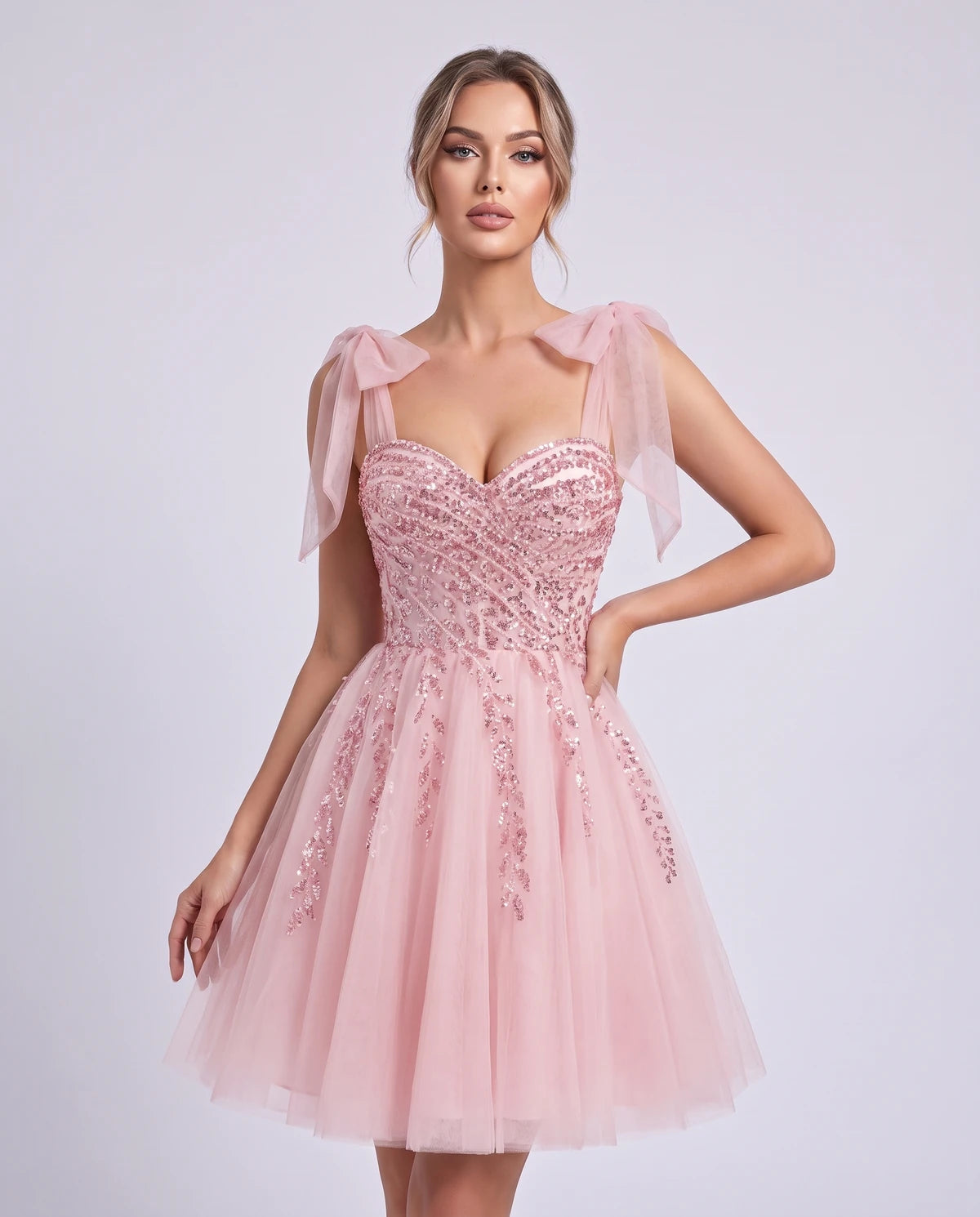 Coralie Midi Dresses — Light Pink
