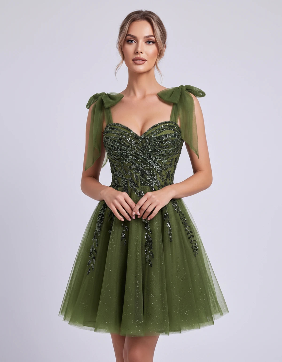 Coralie Midi Dresses — Olive | SKU: SD-67209-olive-2,SD-67209-olive-4,SD-67209-olive-6,SD-67209-olive-8,SD-67209-olive-10,SD-67209-olive-12,SD-67209-olive-14,SD-67209-olive-14W,SD-67209-olive-16,SD-67209-olive-16W,SD-67209-olive-18W,SD-67209-olive-20W