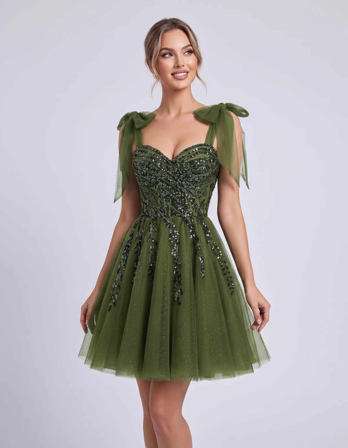 Coralie Midi Dresses — Olive | SKU: SD-67209-olive-2,SD-67209-olive-4,SD-67209-olive-6,SD-67209-olive-8,SD-67209-olive-10,SD-67209-olive-12,SD-67209-olive-14,SD-67209-olive-14W,SD-67209-olive-16,SD-67209-olive-16W,SD-67209-olive-18W,SD-67209-olive-20W