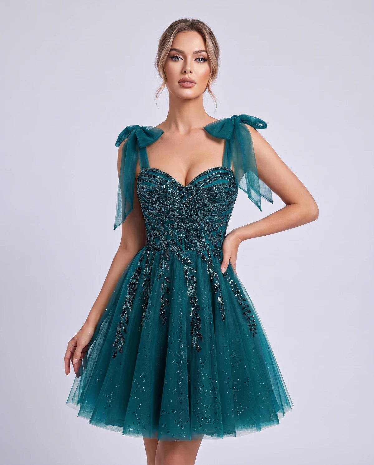 Coralie Midi Dresses — Teal