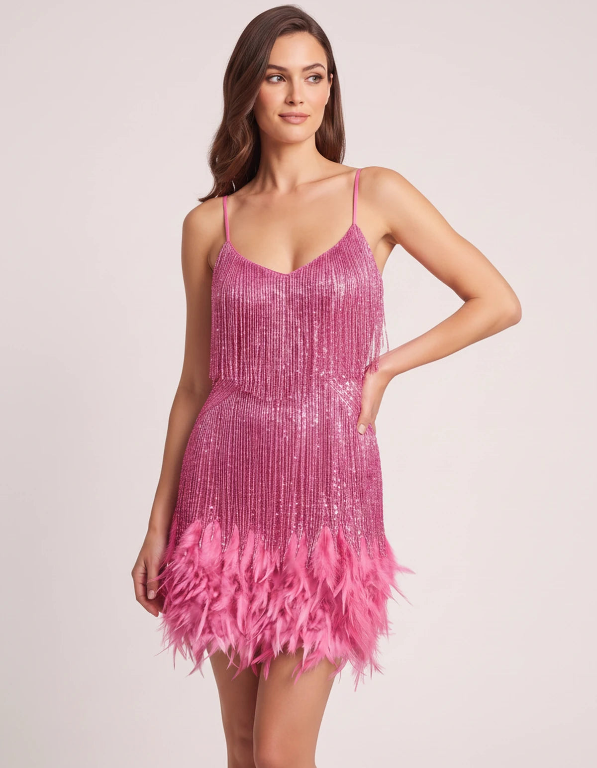 Dulcinea Mini Dress — Pink | SKU: SD-95187-pink-XS,SD-95187-pink-S,SD-95187-pink-M,SD-95187-pink-L,SD-95187-pink-XL