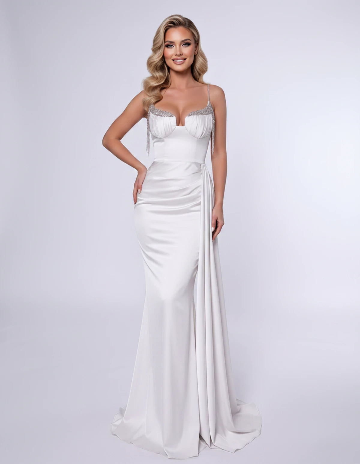Emberly Maxi Dress — White | SKU: SD-70498-white-2,SD-70498-white-4,SD-70498-white-6,SD-70498-white-8,SD-70498-white-10,SD-70498-white-12,SD-70498-white-14,SD-70498-white-14W,SD-70498-white-16,SD-70498-white-16W,SD-70498-white-18W,SD-70498-white-20W