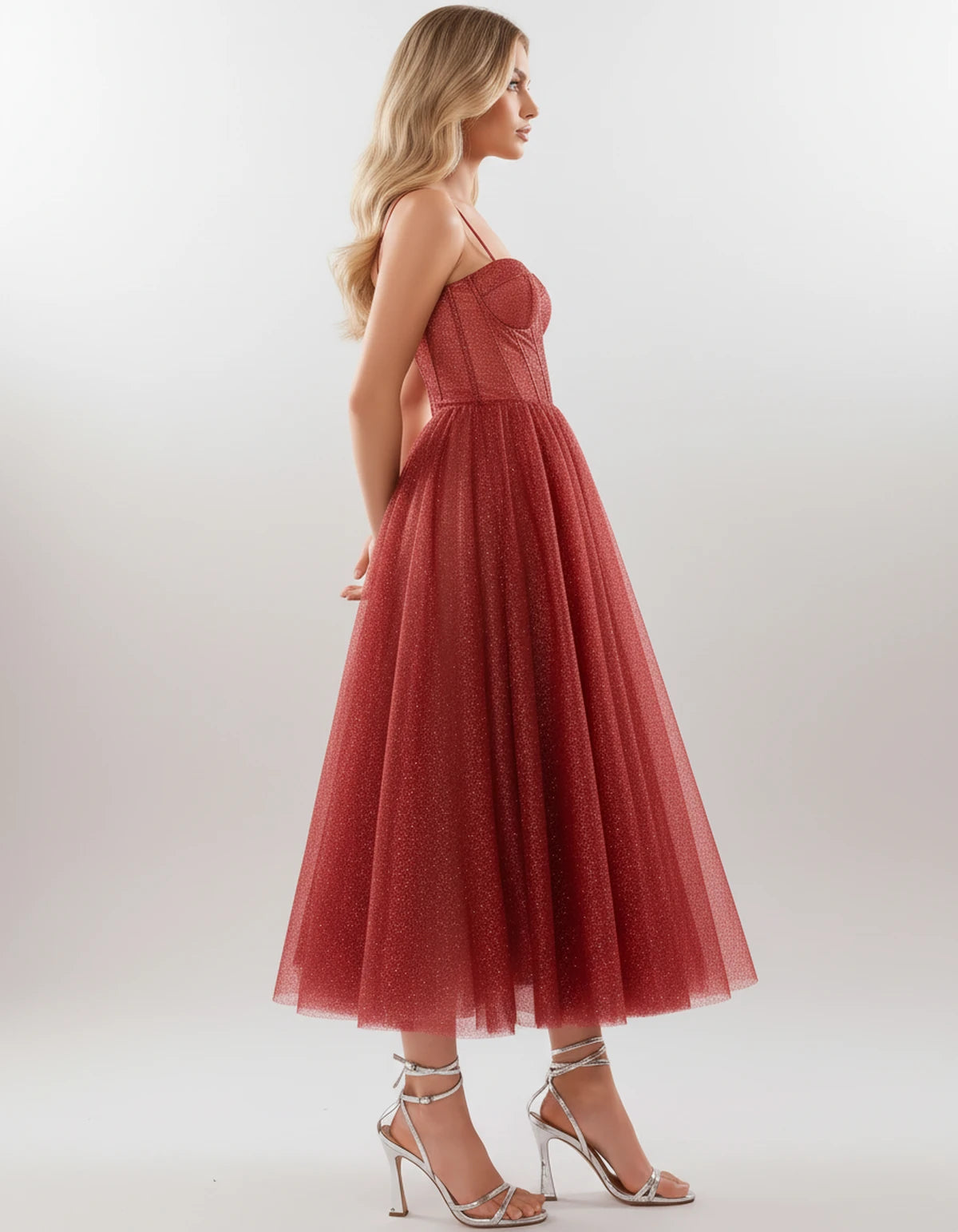 Filomena Midi Dresses — Red | SKU: SD-84441-red-2,SD-84441-red-4,SD-84441-red-6,SD-84441-red-8,SD-84441-red-10,SD-84441-red-12,SD-84441-red-14,SD-84441-red-16,SD-84441-red-16W,SD-84441-red-18W,SD-84441-red-20W,SD-84441-red-22W