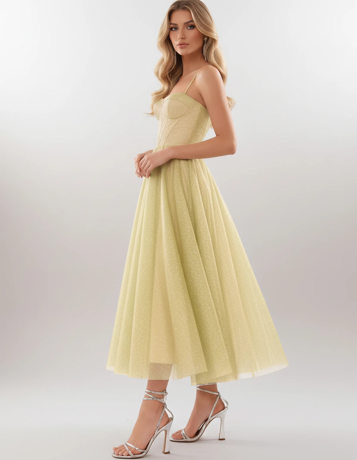 Filomena Midi Dresses — Yellow | SKU: SD-84441-yellow-2,SD-84441-yellow-4,SD-84441-yellow-6,SD-84441-yellow-8,SD-84441-yellow-10,SD-84441-yellow-12,SD-84441-yellow-14,SD-84441-yellow-16,SD-84441-yellow-16W,SD-84441-yellow-18W,SD-84441-yellow-20W,SD-84441-yellow-22W