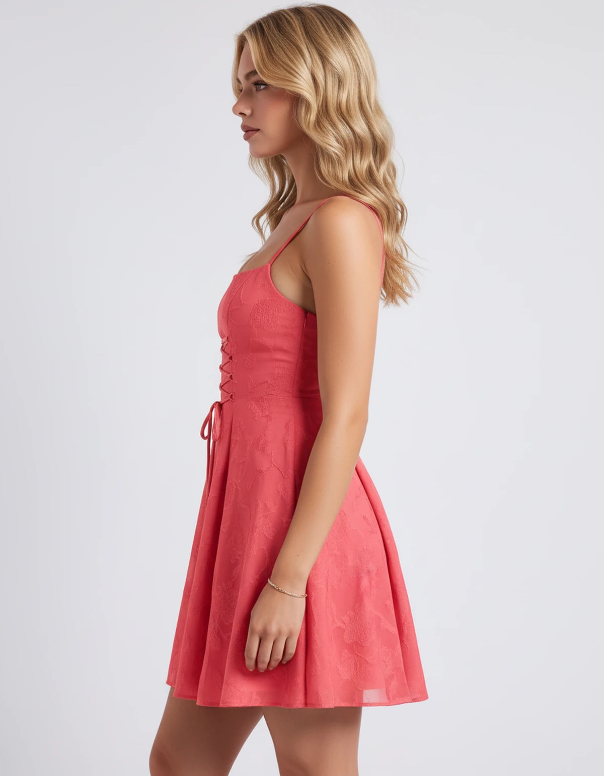 Flavienne Mini Dress — Bright Pink | SKU: SD-14421-brightpink-2,SD-14421-brightpink-4,SD-14421-brightpink-6,SD-14421-brightpink-8,SD-14421-brightpink-10,SD-14421-brightpink-12,SD-14421-brightpink-14,SD-14421-brightpink-16,SD-14421-brightpink-16W,SD-14421-brightpink-18W,SD-14421-brightpink-20W,SD-14421-brightpink-22W