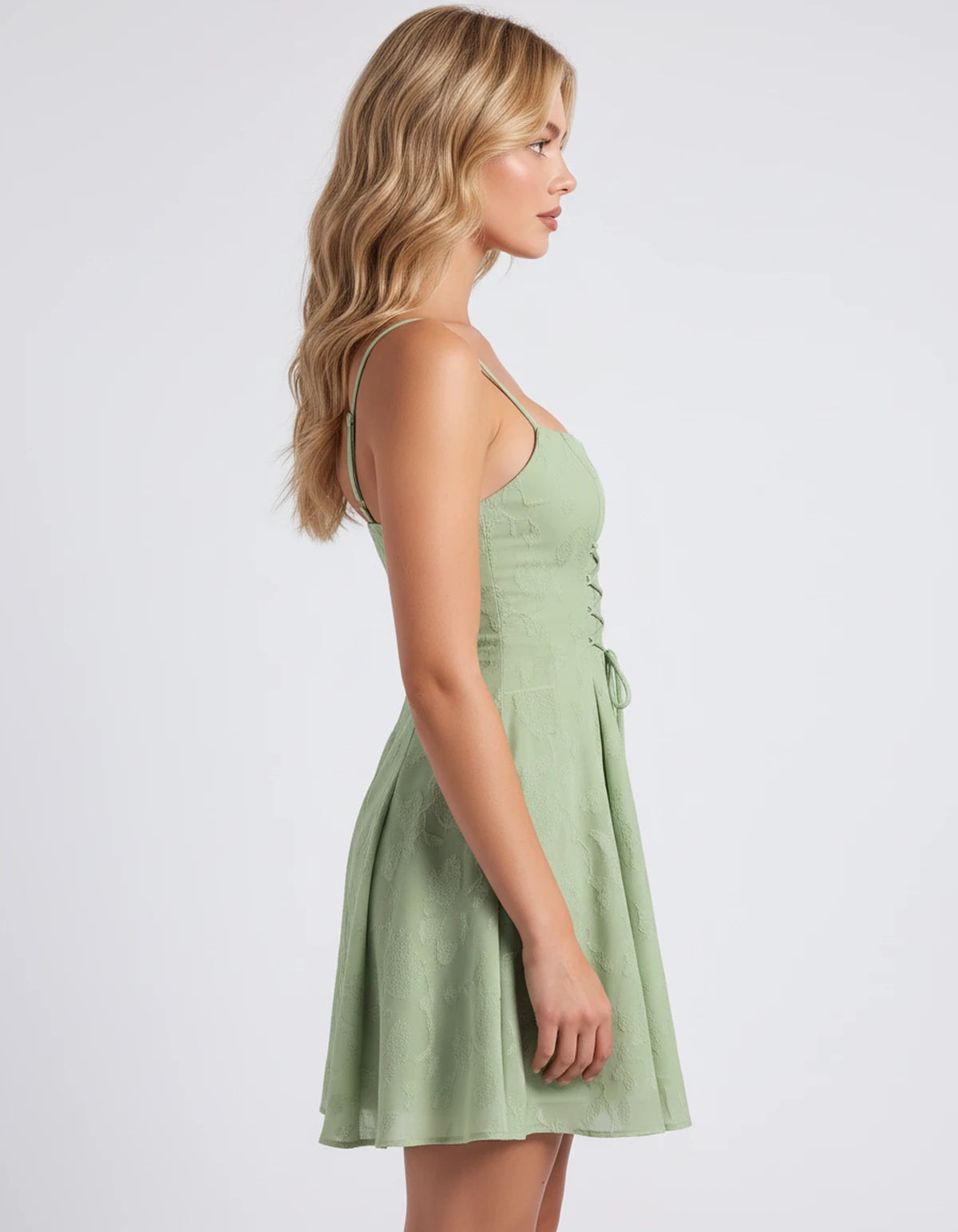 Flavienne Mini Dress — Dusty Sage | SKU: SD-14421-dustysage-2,SD-14421-dustysage-4,SD-14421-dustysage-6,SD-14421-dustysage-8,SD-14421-dustysage-10,SD-14421-dustysage-12,SD-14421-dustysage-14,SD-14421-dustysage-16,SD-14421-dustysage-16W,SD-14421-dustysage-18W,SD-14421-dustysage-20W,SD-14421-dustysage-22W