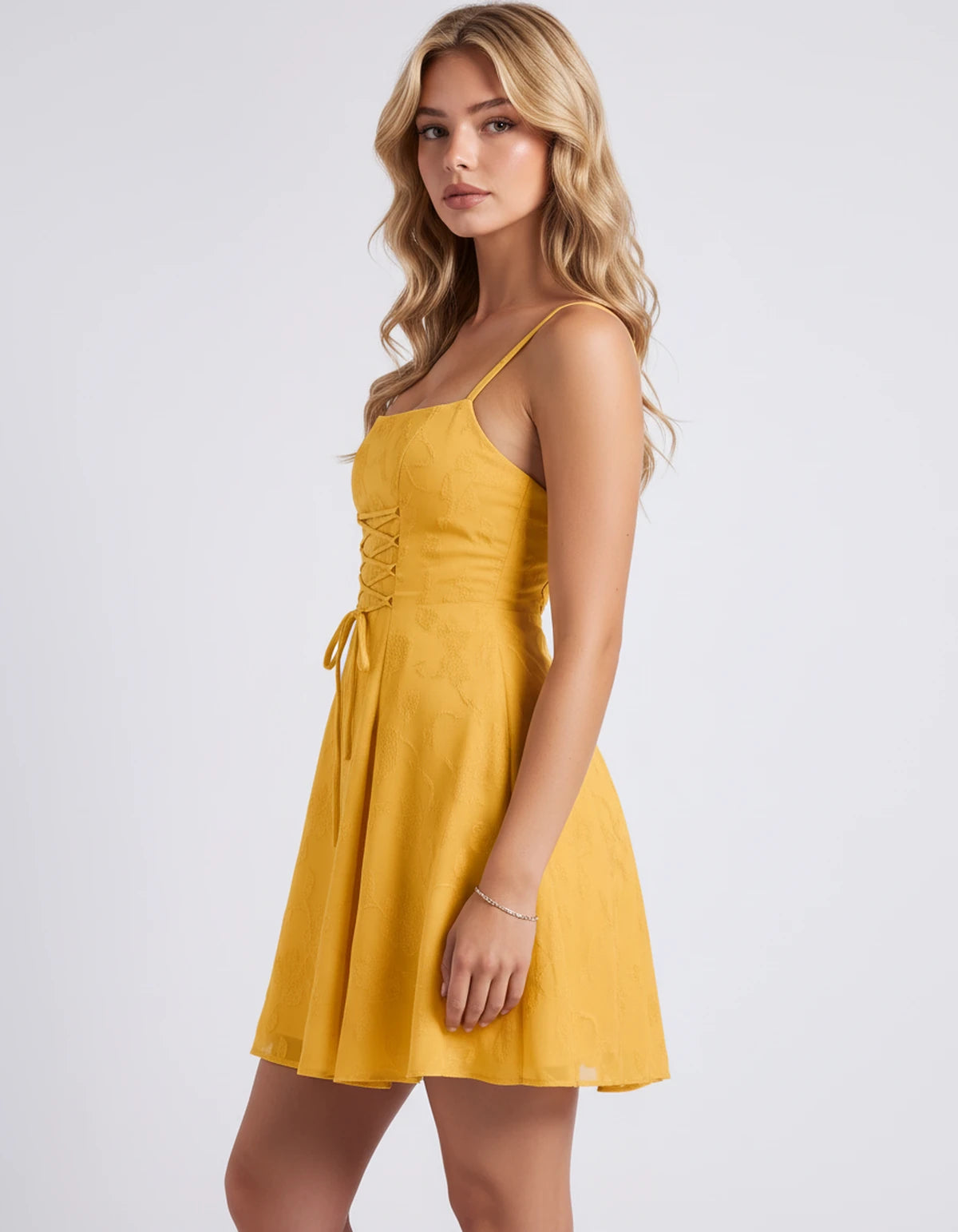 Flavienne Mini Dress — Gold | SKU: SD-14421-gold-2,SD-14421-gold-4,SD-14421-gold-6,SD-14421-gold-8,SD-14421-gold-10,SD-14421-gold-12,SD-14421-gold-14,SD-14421-gold-16,SD-14421-gold-16W,SD-14421-gold-18W,SD-14421-gold-20W,SD-14421-gold-22W
