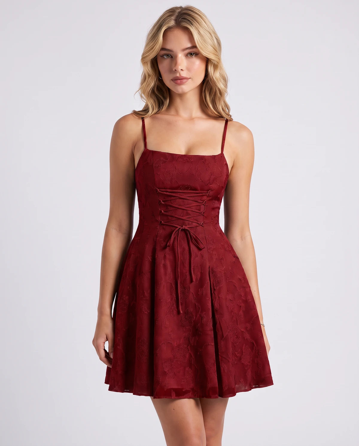 Flavienne Mini Dress — Red