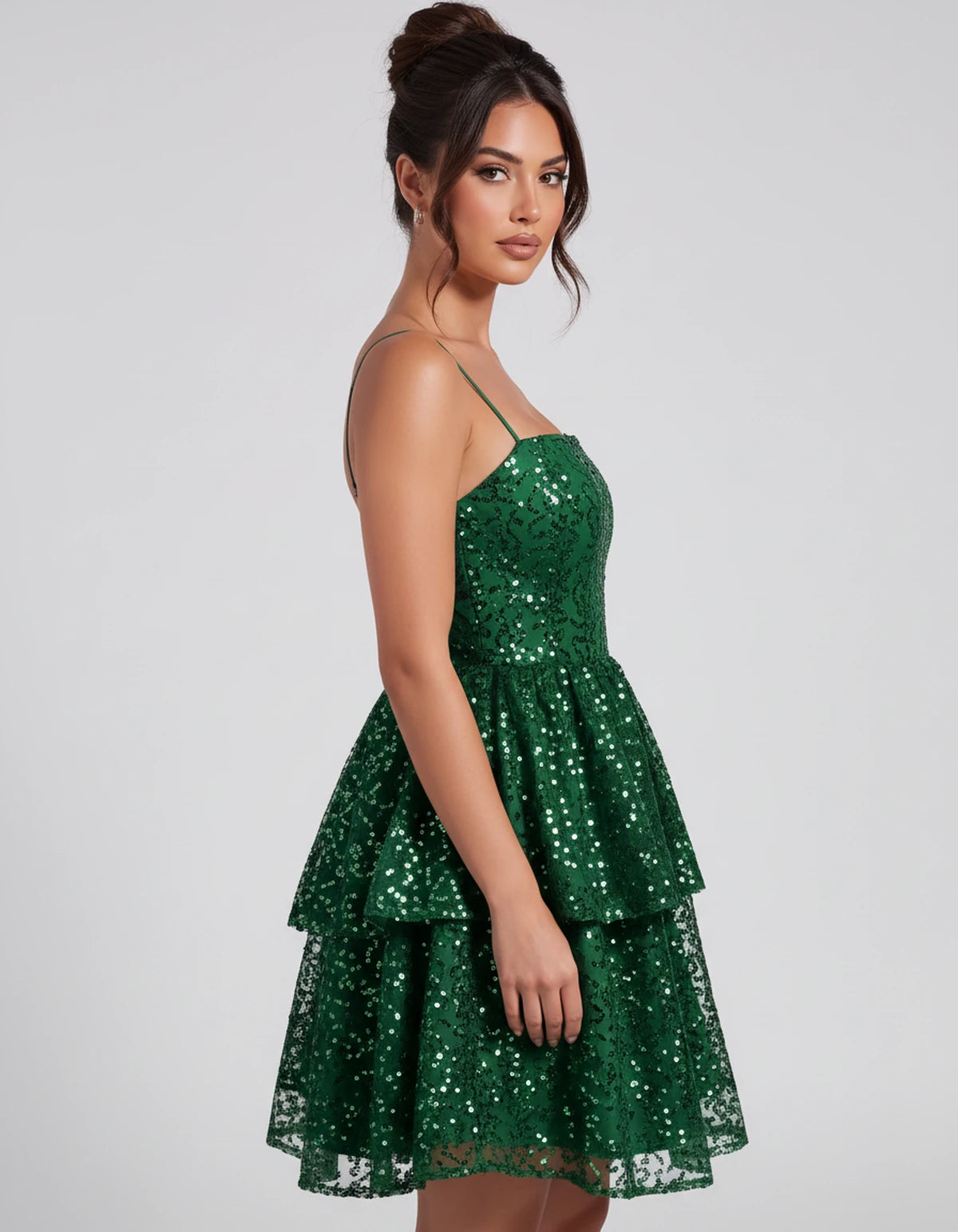 Florabel Mini Dress — Emerald | SKU: SD-93674-emerald-2,SD-93674-emerald-4,SD-93674-emerald-6,SD-93674-emerald-8,SD-93674-emerald-10,SD-93674-emerald-12,SD-93674-emerald-14,SD-93674-emerald-16,SD-93674-emerald-16W,SD-93674-emerald-18W,SD-93674-emerald-20W,SD-93674-emerald-22W