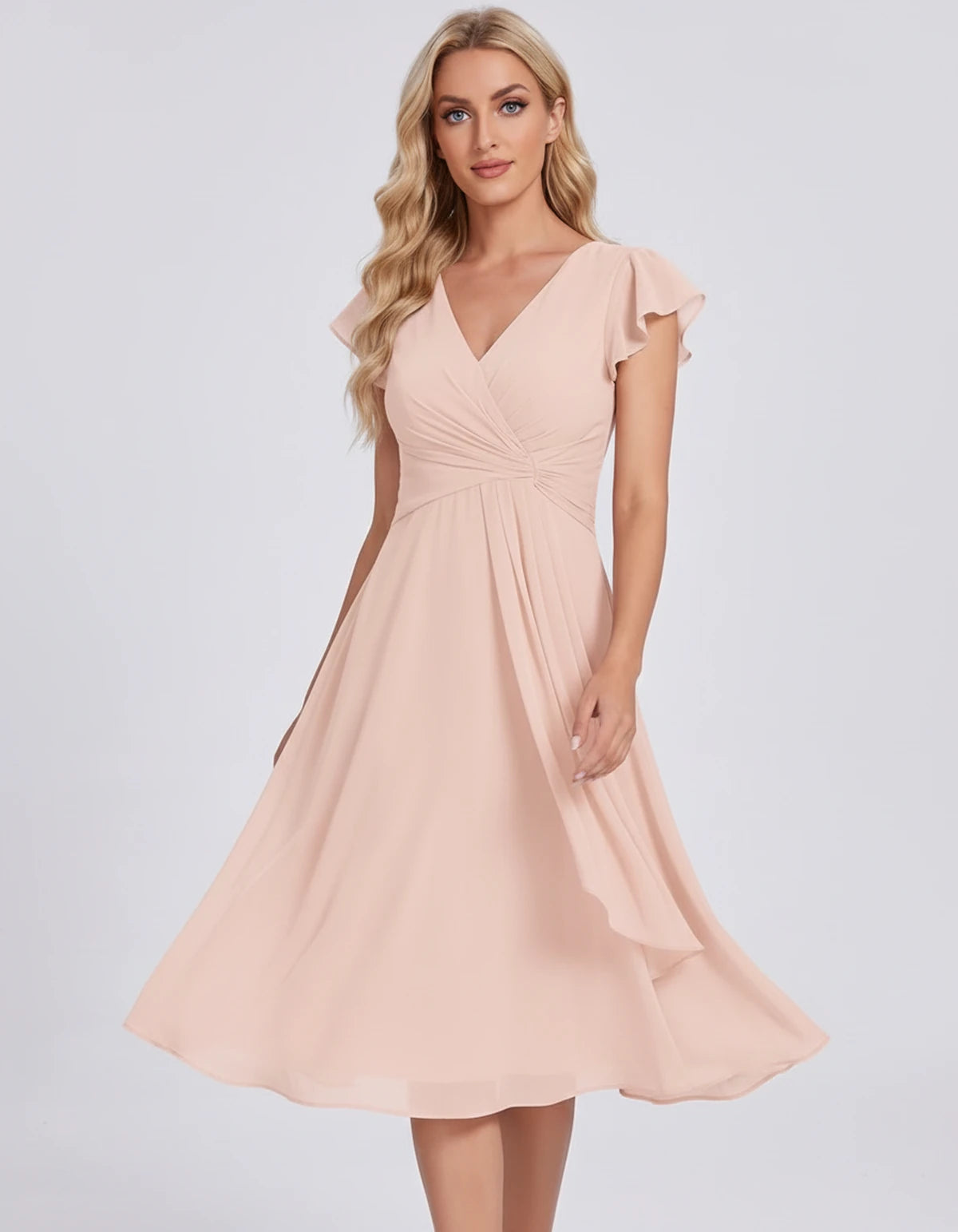 Fontanelle Midi Dresses — Blush | SKU: SD-32287-blush-2,SD-32287-blush-4,SD-32287-blush-6,SD-32287-blush-8,SD-32287-blush-10,SD-32287-blush-12,SD-32287-blush-14,SD-32287-blush-16,SD-32287-blush-16W,SD-32287-blush-18W,SD-32287-blush-20W,SD-32287-blush-22W
