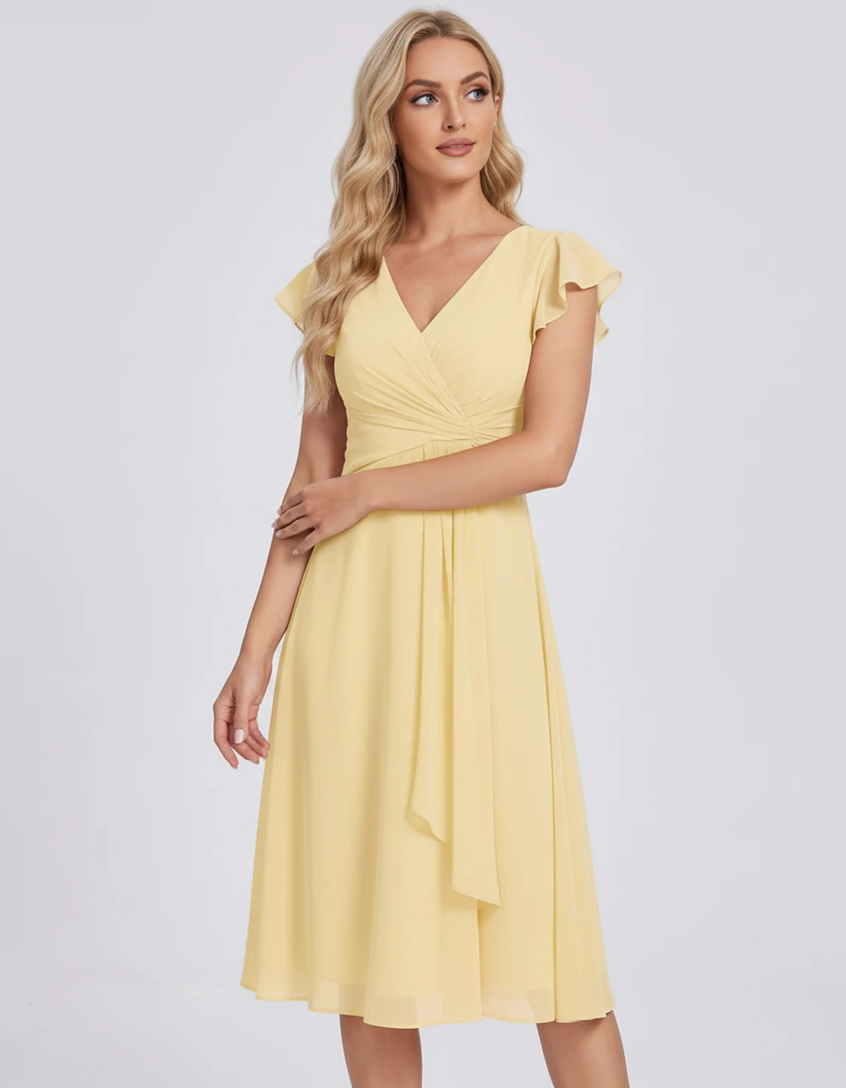 Fontanelle Midi Dresses — Yellow | SKU: SD-32287-yellow-2,SD-32287-yellow-4,SD-32287-yellow-6,SD-32287-yellow-8,SD-32287-yellow-10,SD-32287-yellow-12,SD-32287-yellow-14,SD-32287-yellow-16,SD-32287-yellow-16W,SD-32287-yellow-18W,SD-32287-yellow-20W,SD-32287-yellow-22W