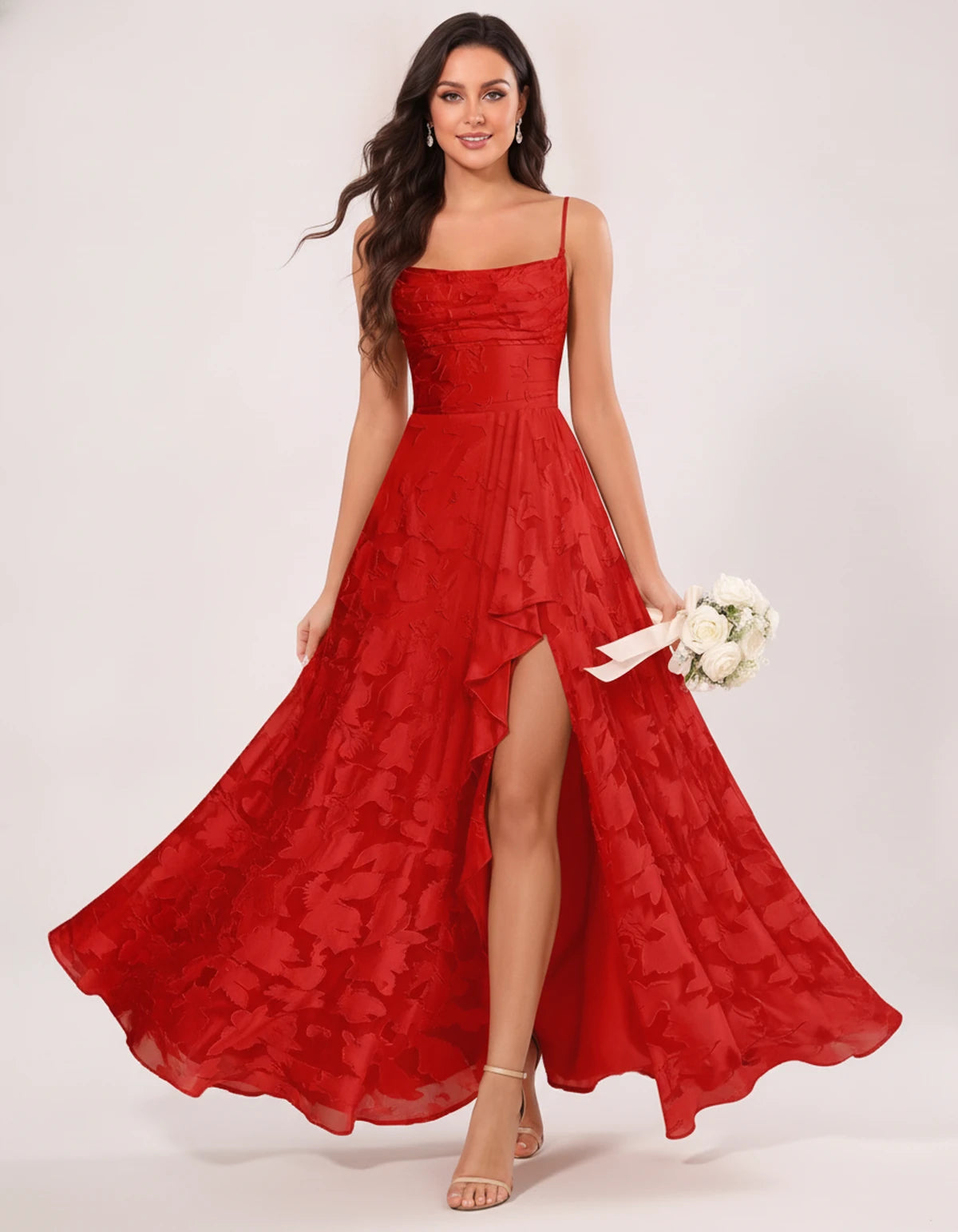 Freesia Maxi Dress — Red | SKU: SD-59435-red-2,SD-59435-red-4,SD-59435-red-6,SD-59435-red-8,SD-59435-red-10,SD-59435-red-12,SD-59435-red-14,SD-59435-red-16,SD-59435-red-16W,SD-59435-red-18W,SD-59435-red-20W