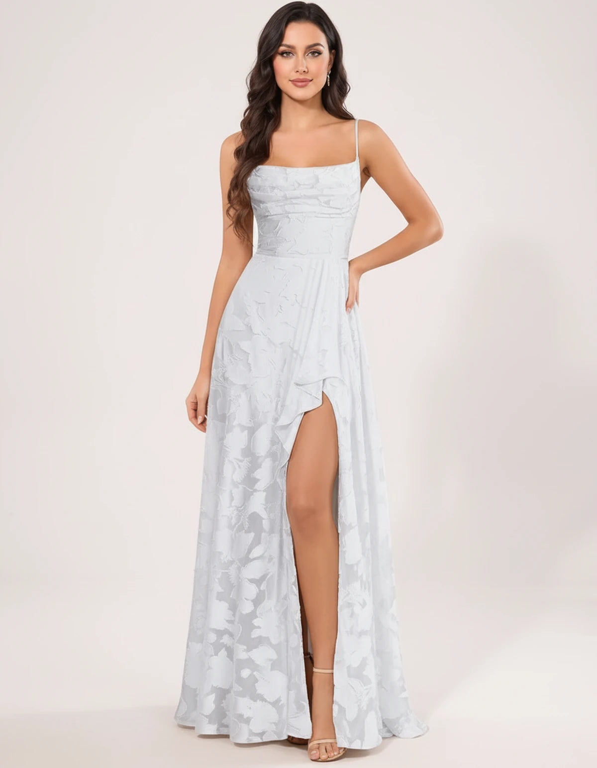 Freesia Maxi Dress — White | SKU: SD-59435-white-2,SD-59435-white-4,SD-59435-white-6,SD-59435-white-8,SD-59435-white-10,SD-59435-white-12,SD-59435-white-14,SD-59435-white-16,SD-59435-white-16W,SD-59435-white-18W,SD-59435-white-20W